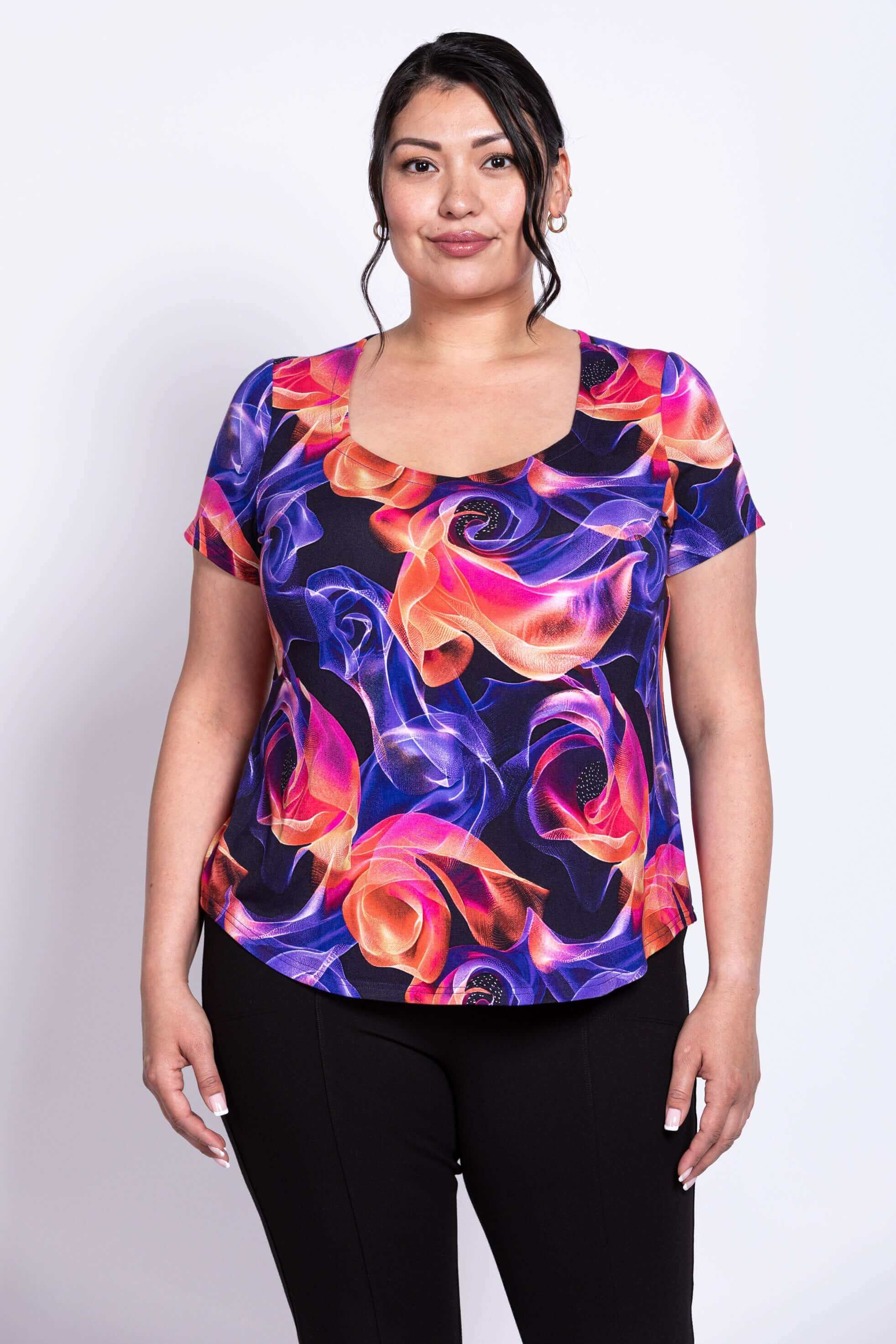 Ritzy S/S Top, Violet Daze, Bamboo