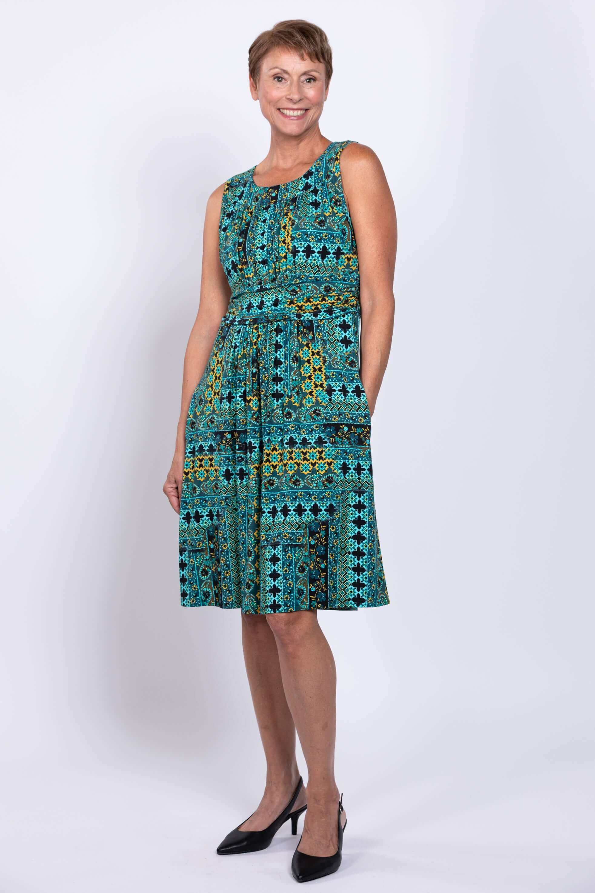 Roam Dress, Teal Ways, Bamboo - Image 3