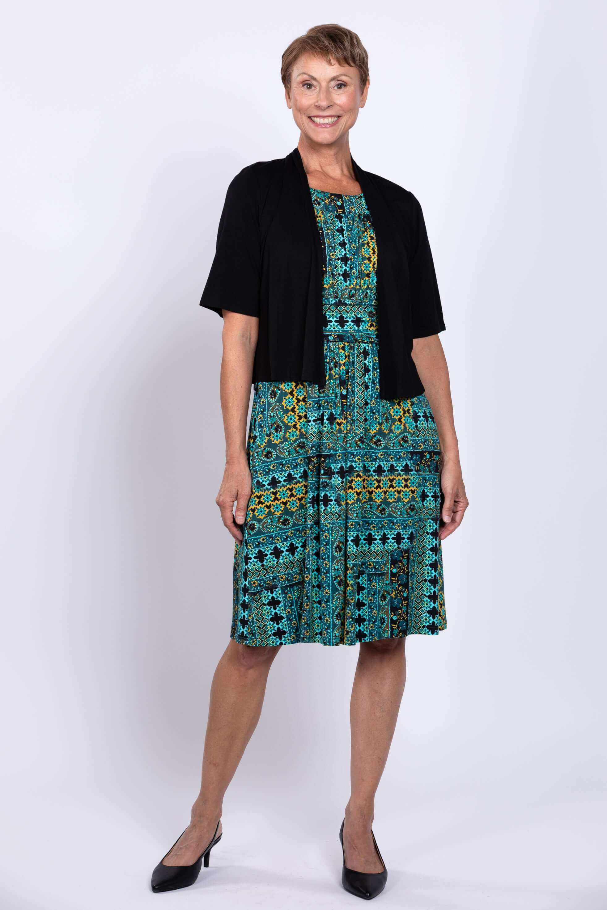 Roam Dress, Teal Ways, Bamboo - Image 4