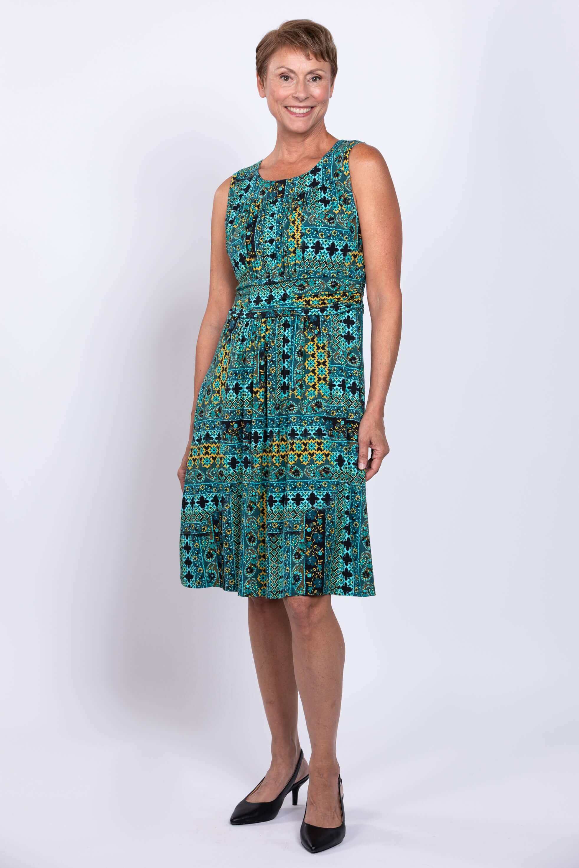 Roam Dress, Teal Ways, Bamboo - Image 5