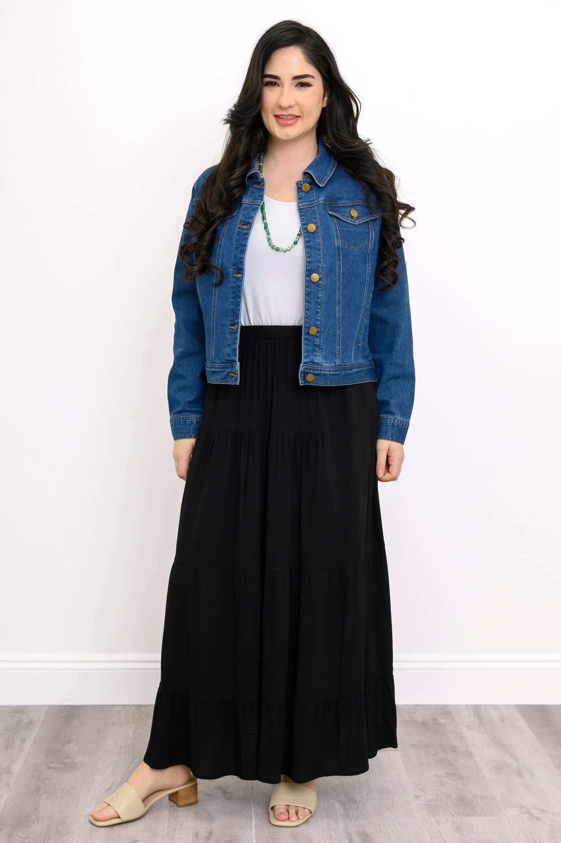 Roma Skirt, Black, Linen Bamboo - Image 5