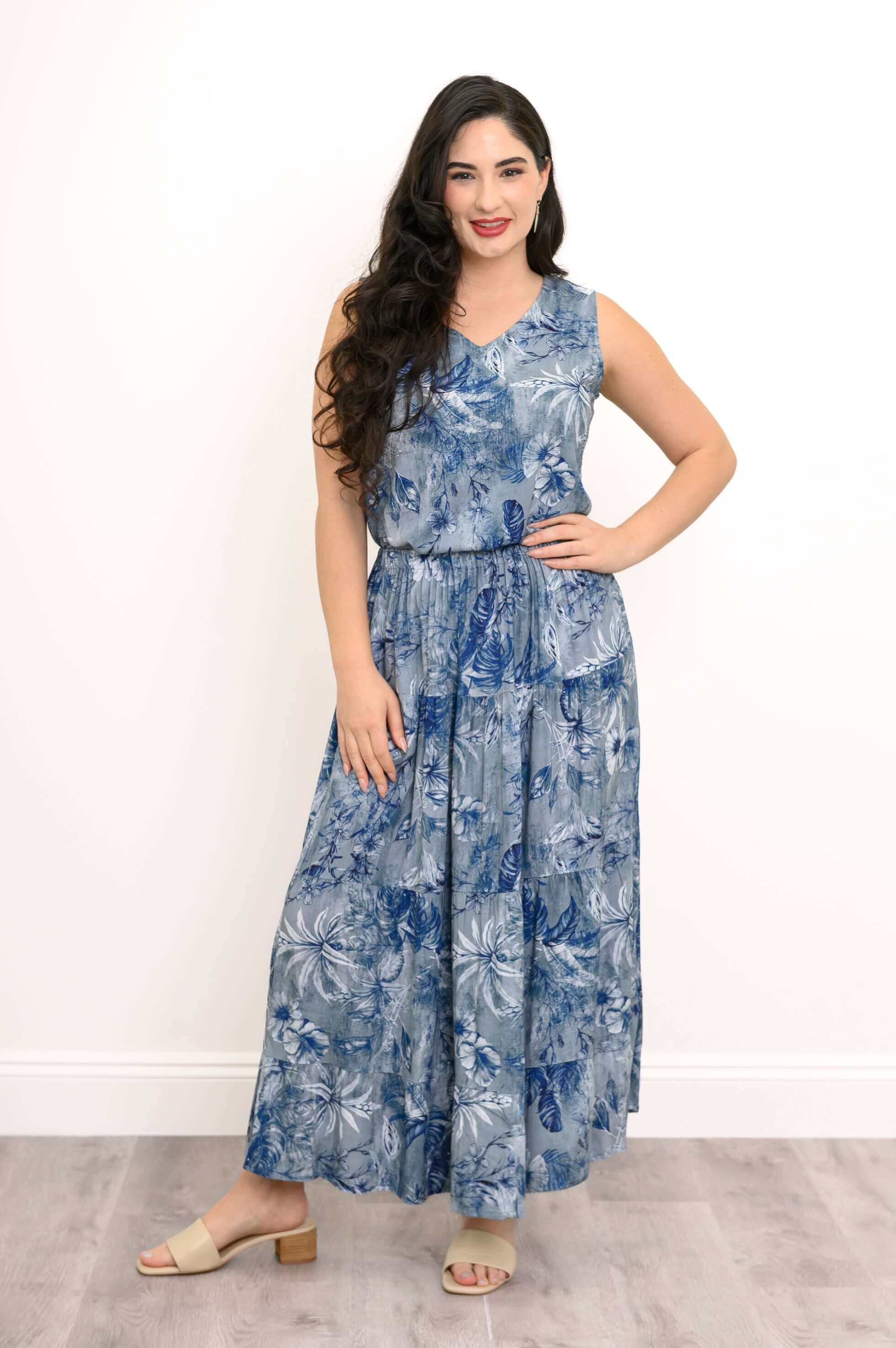 Roma Skirt, Indigo Escape, Linen Bamboo - Image 5