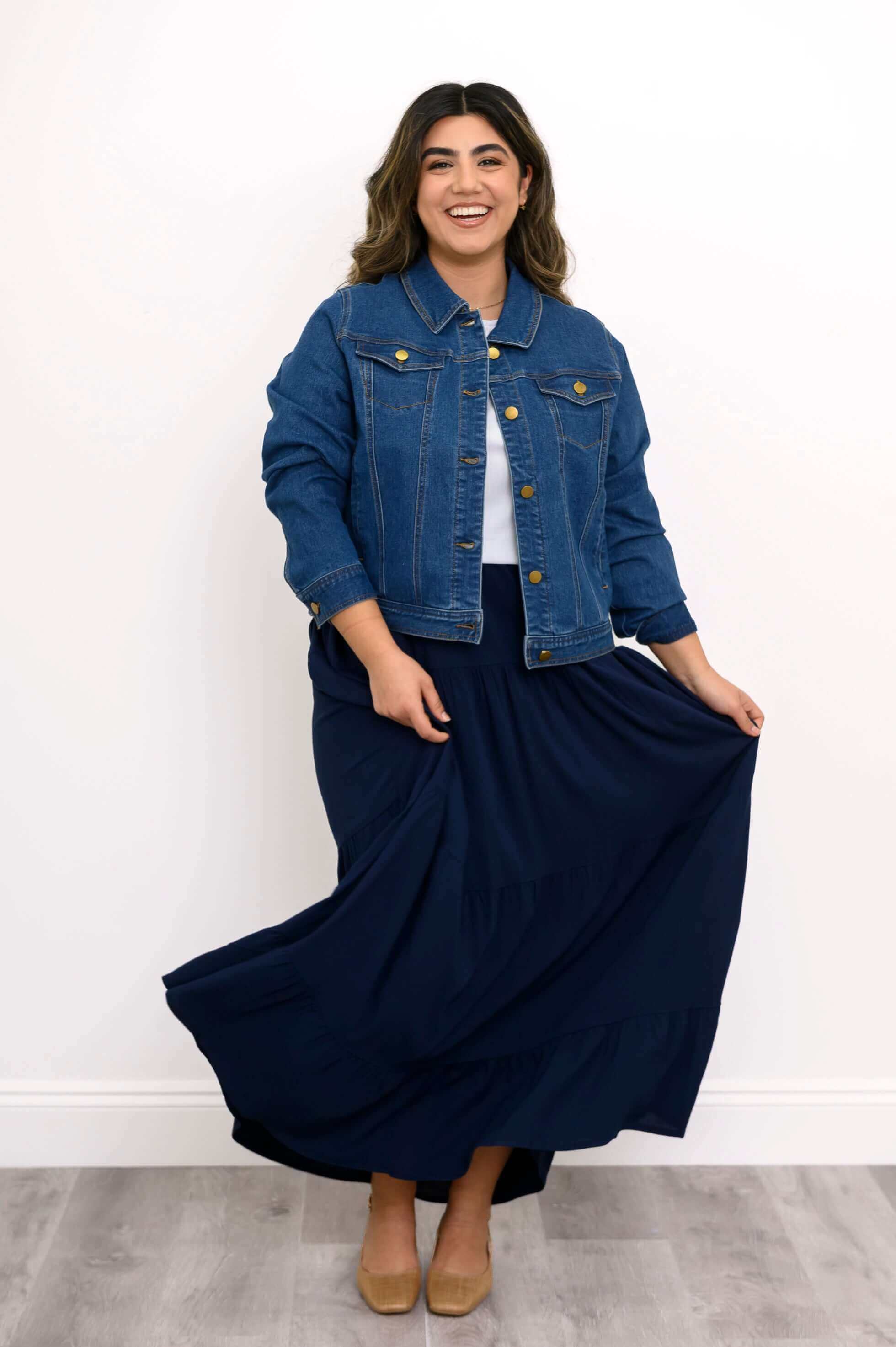 Roma Skirt,  Indigo, Linen Bamboo - Image 2
