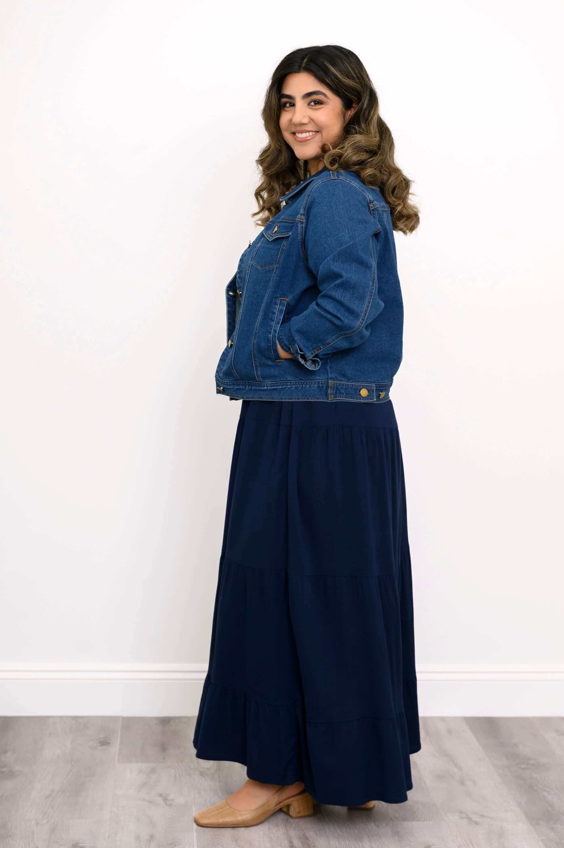 Roma Skirt,  Indigo, Linen Bamboo - Image 3