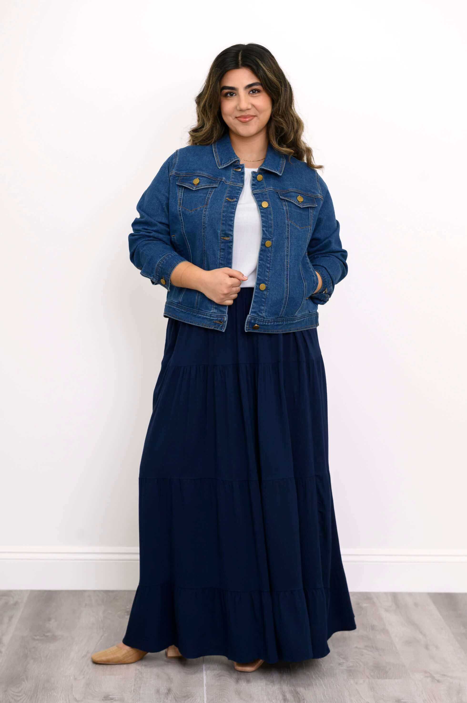 Roma Skirt,  Indigo, Linen Bamboo - Image 4