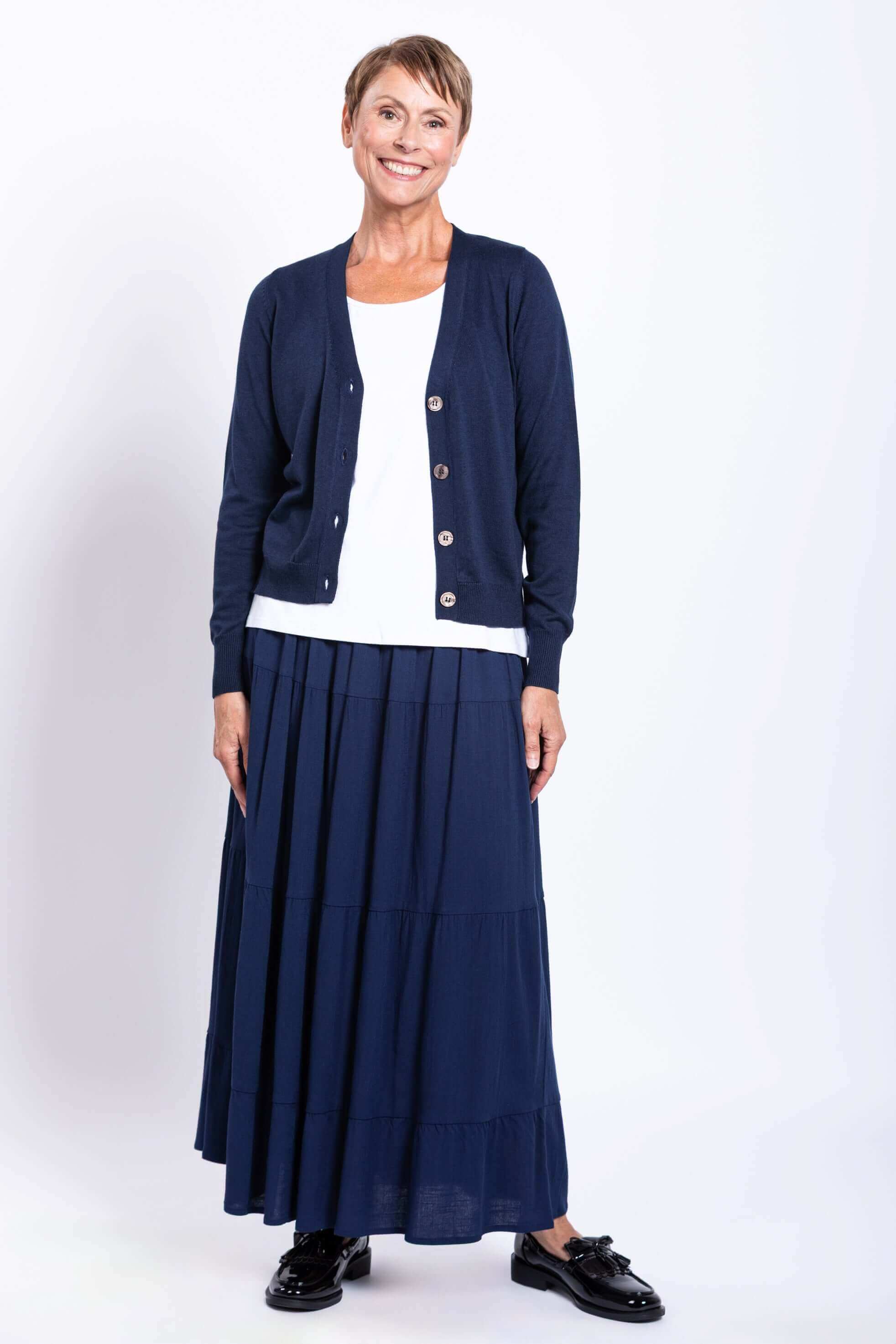 Roma Skirt,  Indigo, Linen Bamboo - Image 5