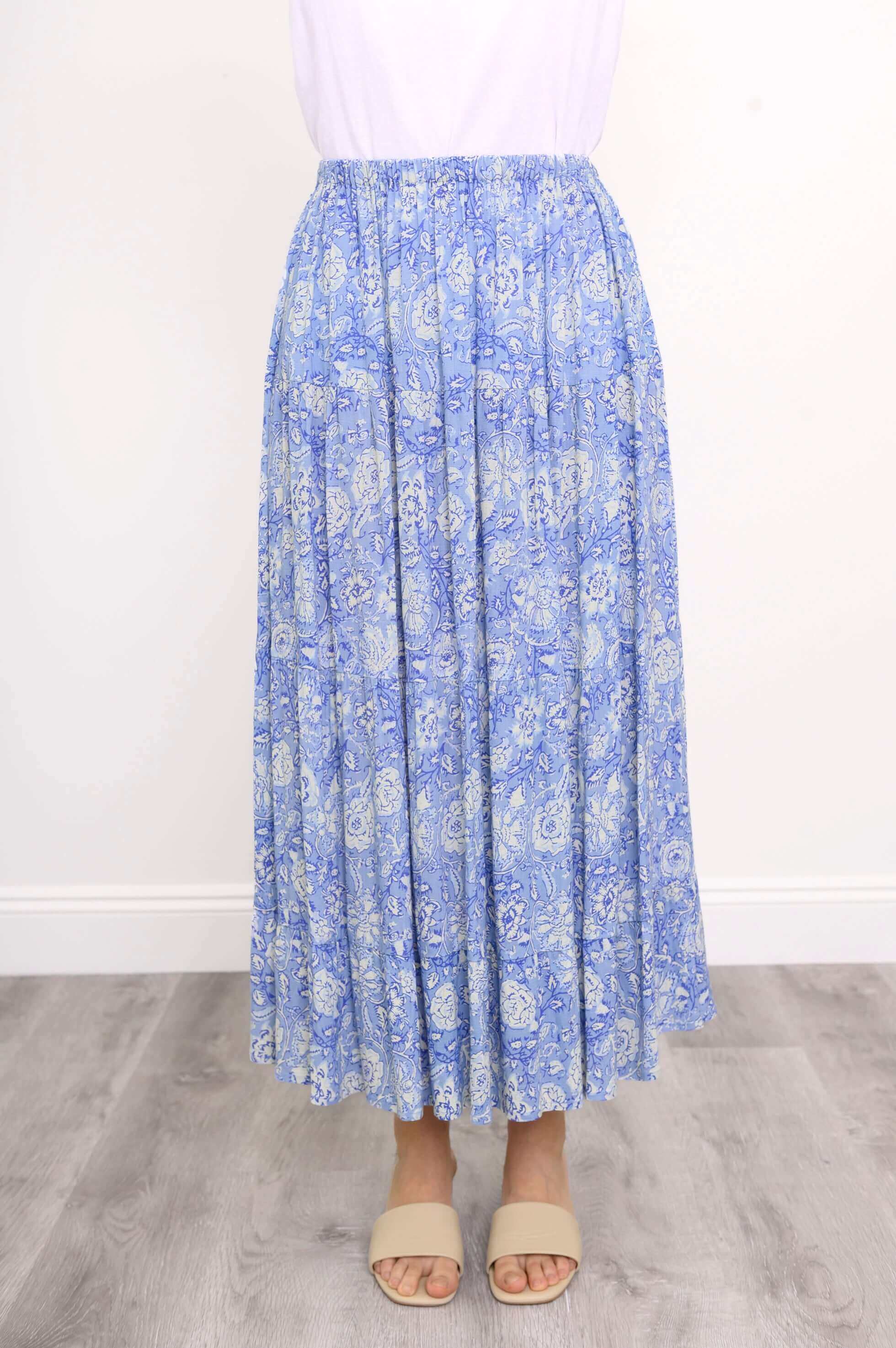 Roma Skirt, Peri Teatime, Linen Bamboo - Image 2