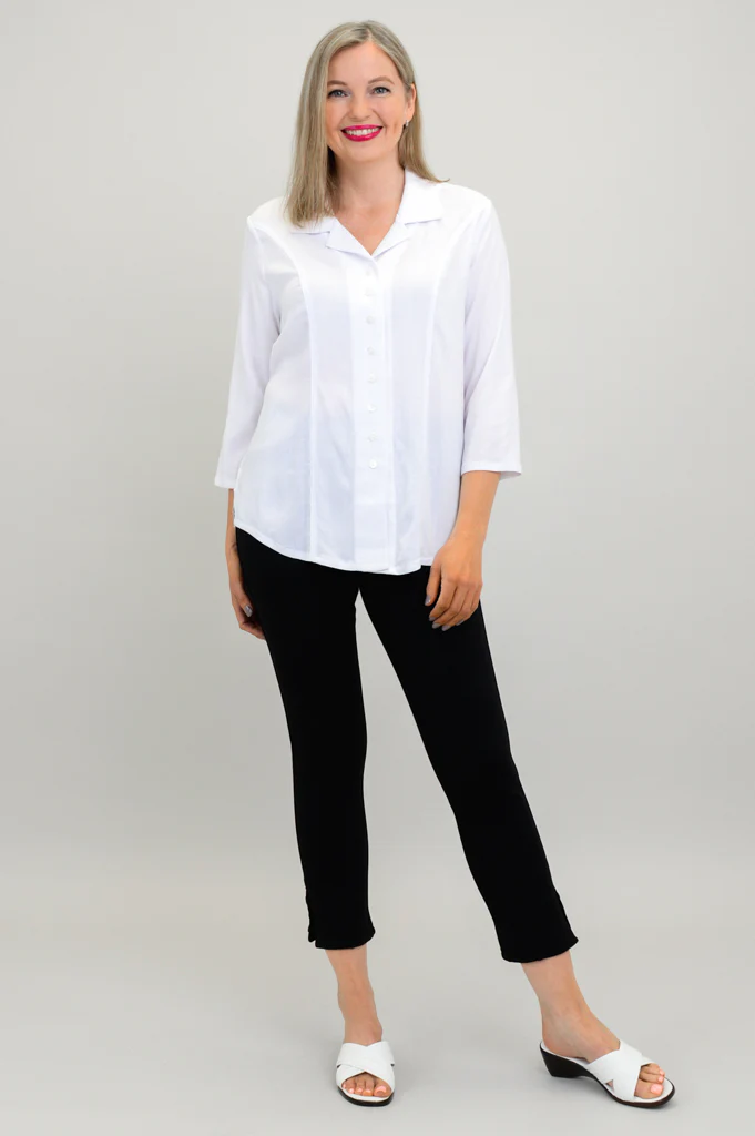 Samantha Top, White, Linen Bamboo - Image 5