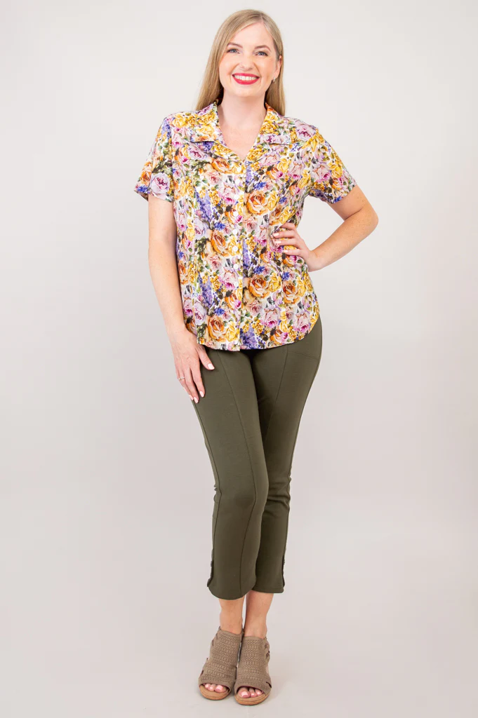 Samantha S/S Top, Elodie, Linen Bamboo - Final Sale - Image 3