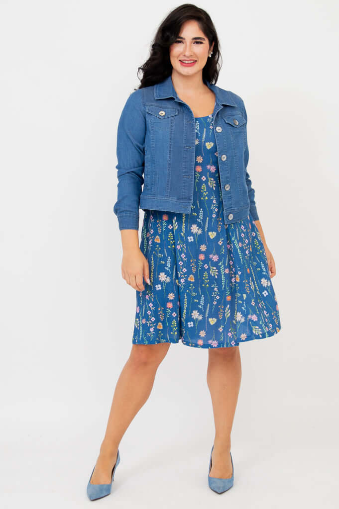 Sara Dress, Meadow, Linen Bamboo - Image 3