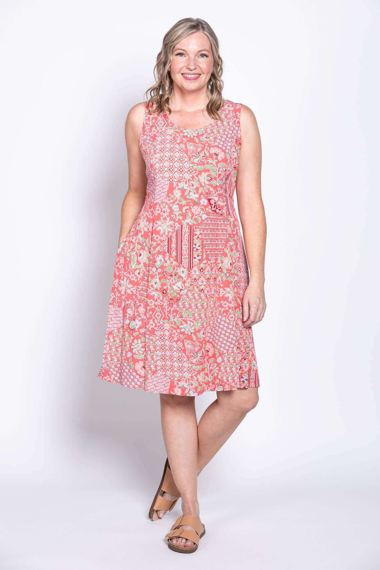 Sara Dress, Red Mosaic - Image 2