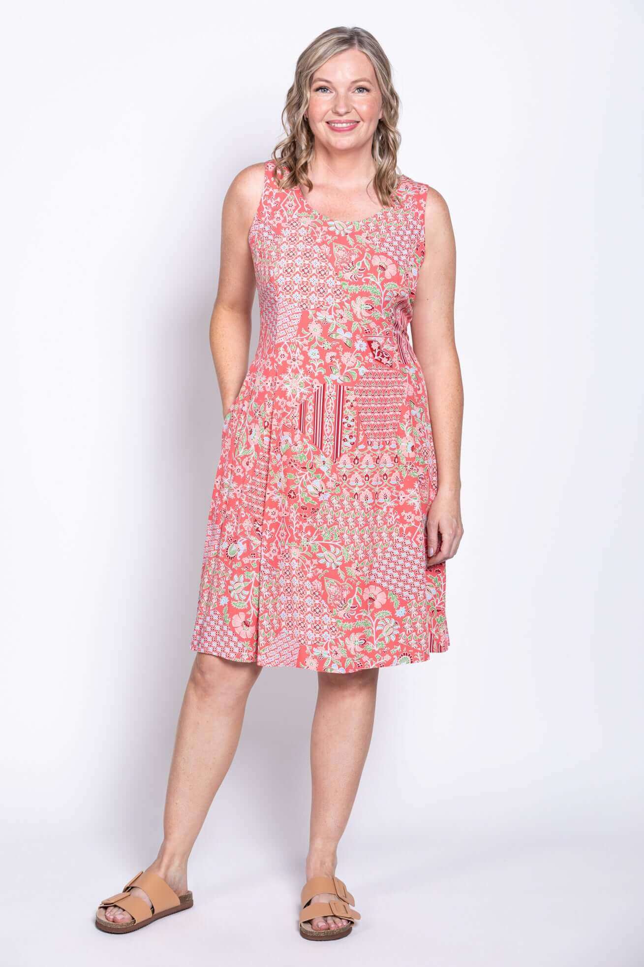 Sara Dress, Red Mosaic - Image 3