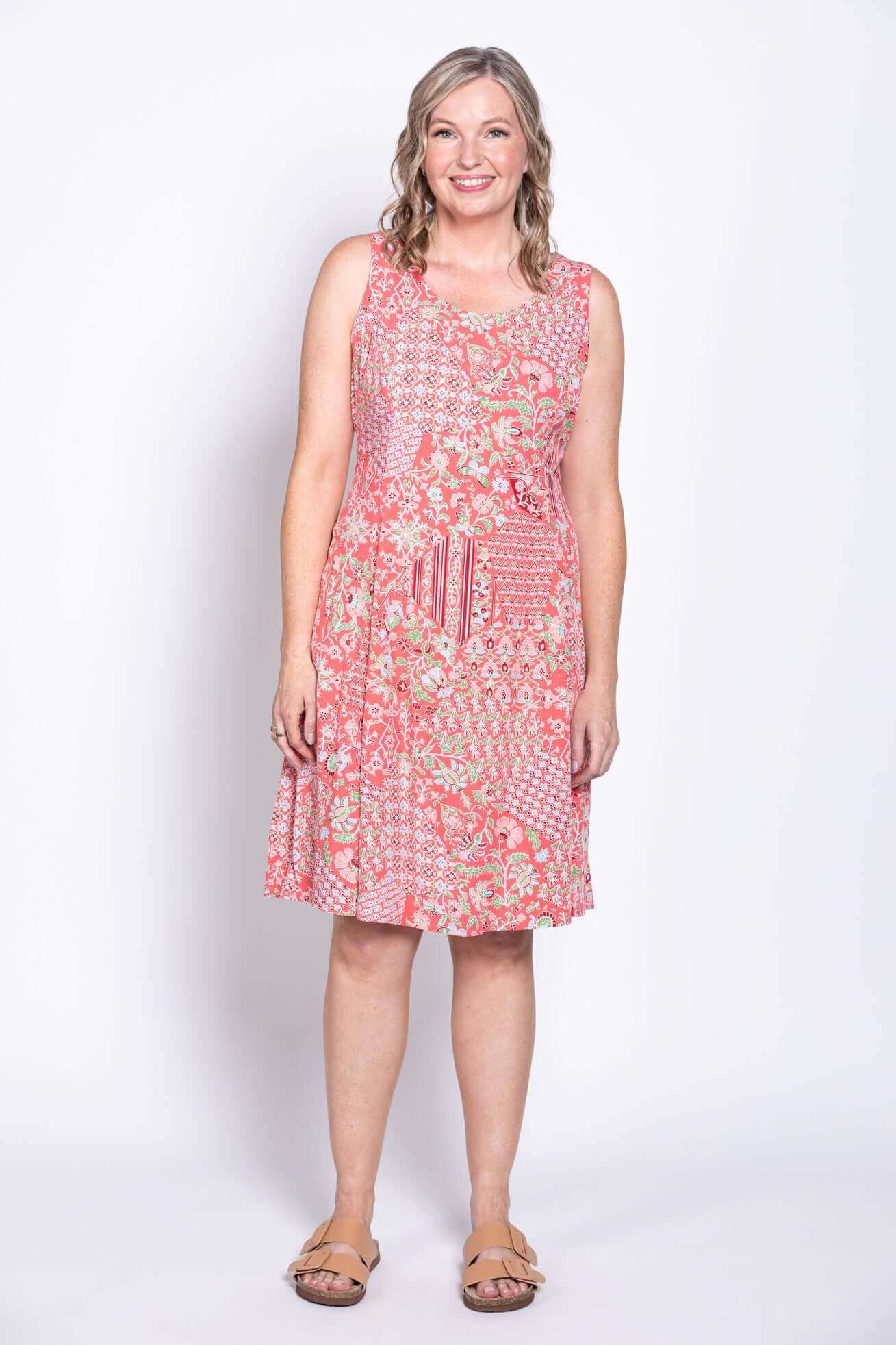 Sara Dress, Red Mosaic - Image 4