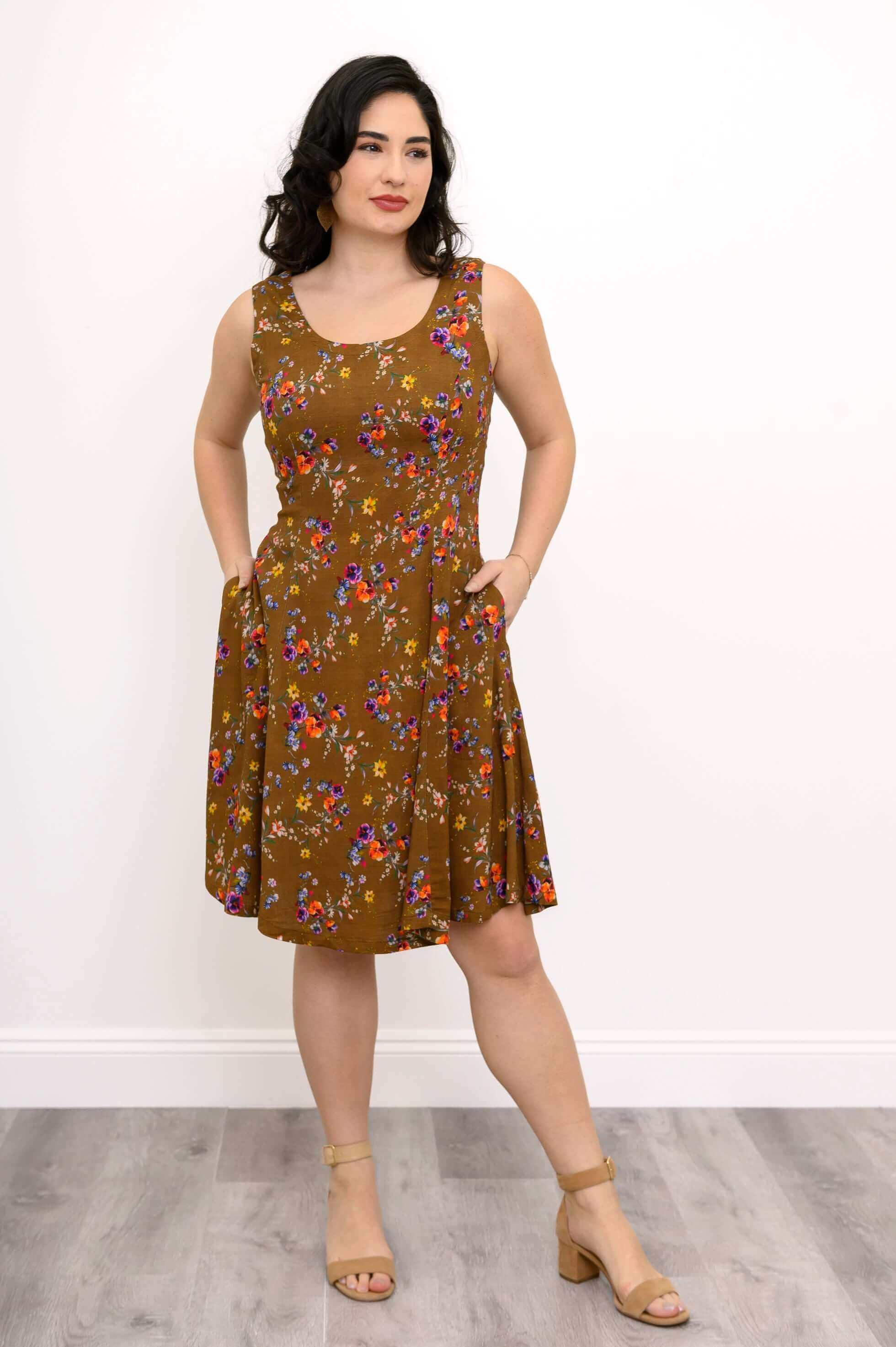 Sara Dress, Sand Pansy, Linen Bamboo - Image 5