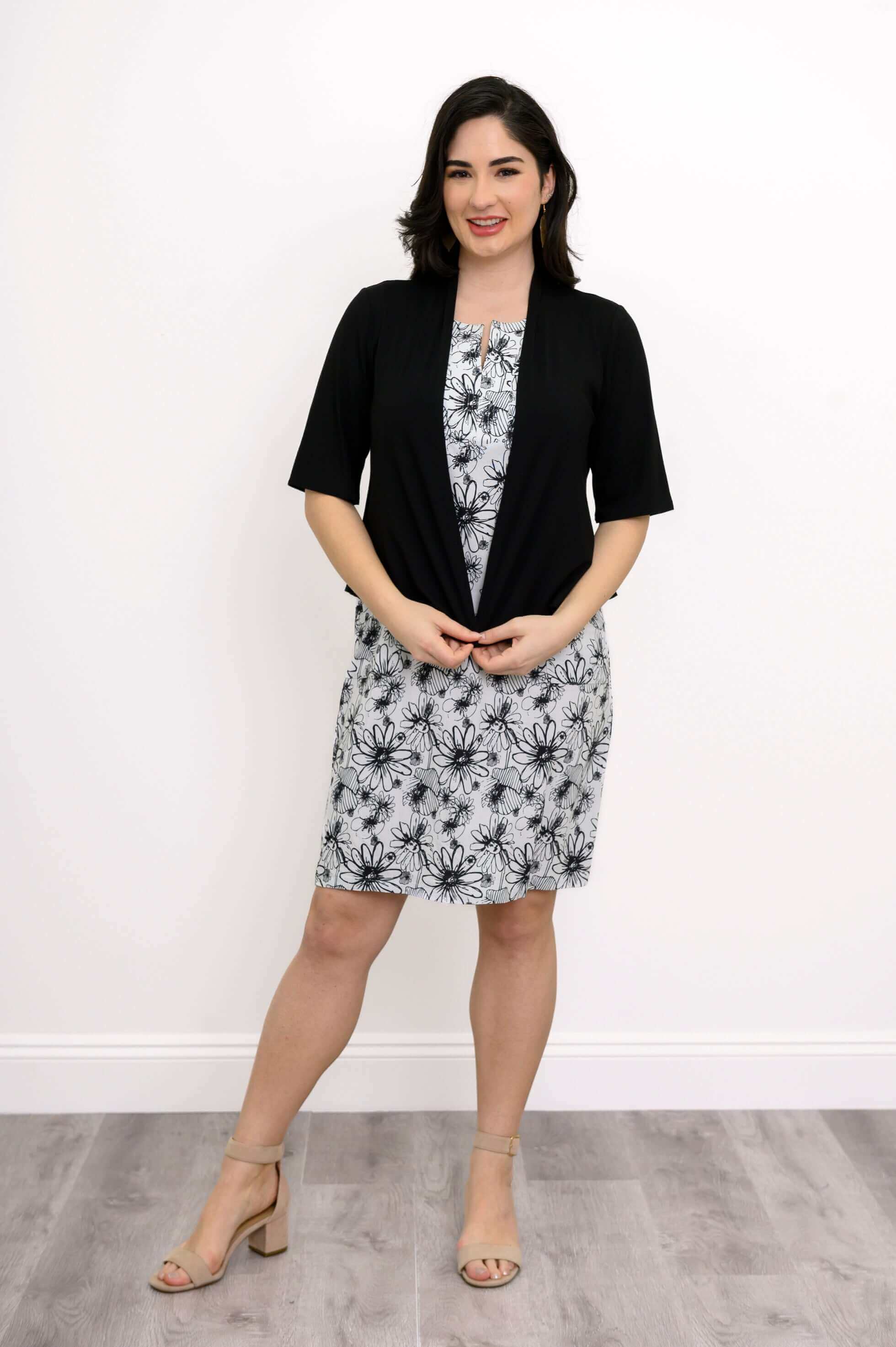 Scarlette Dress, BW Sketch, Linen Bamboo - Image 2