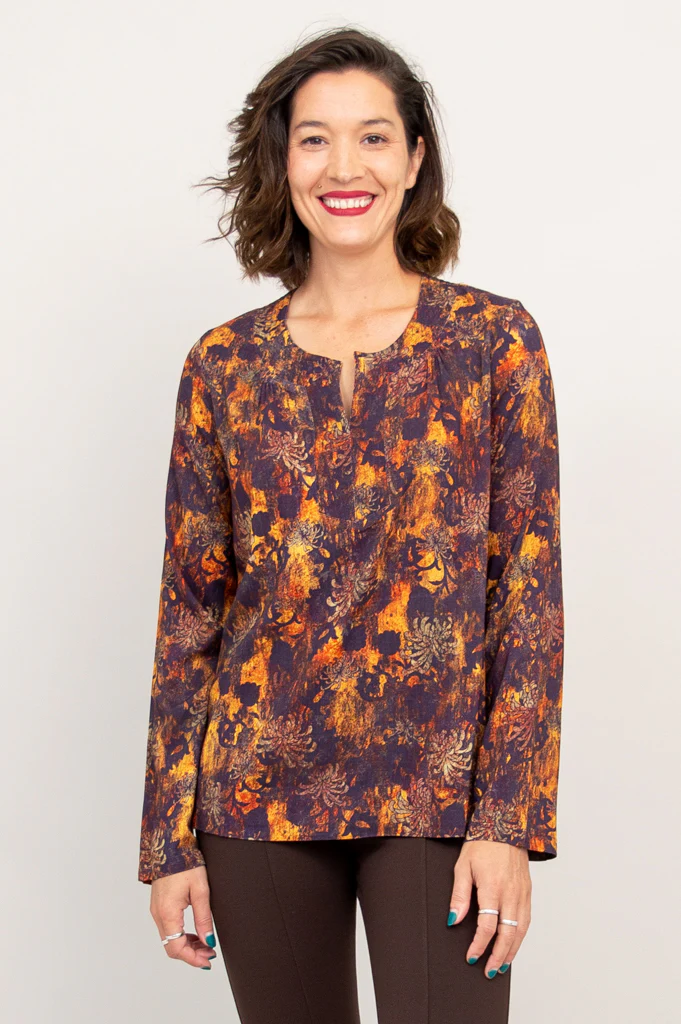 Scarlette Long Sleeve, Fortress, Bamboo Linen - Final Sale