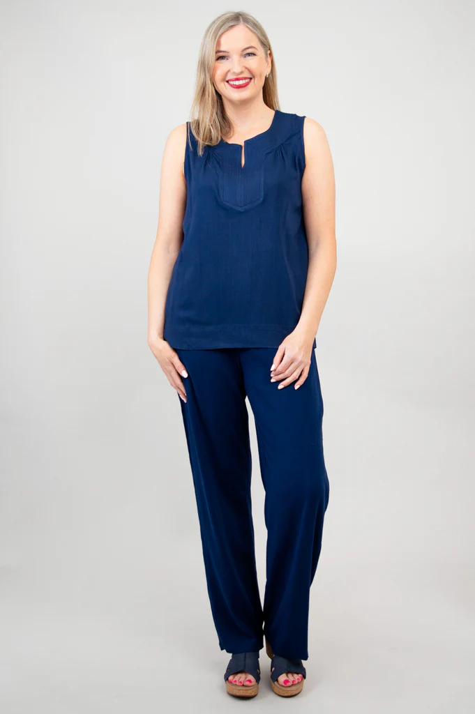 Scarlette Tank, Indigo, Linen Bamboo - Image 4