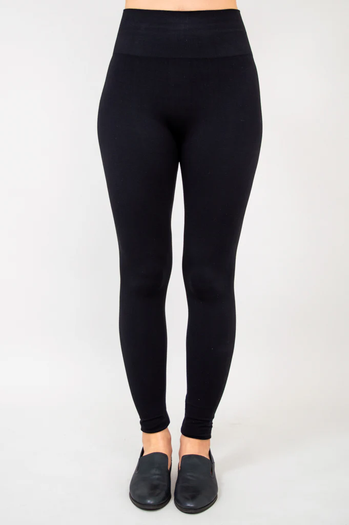 Seamless Leggings, Black, Bamboo- Final Sale - Image 4