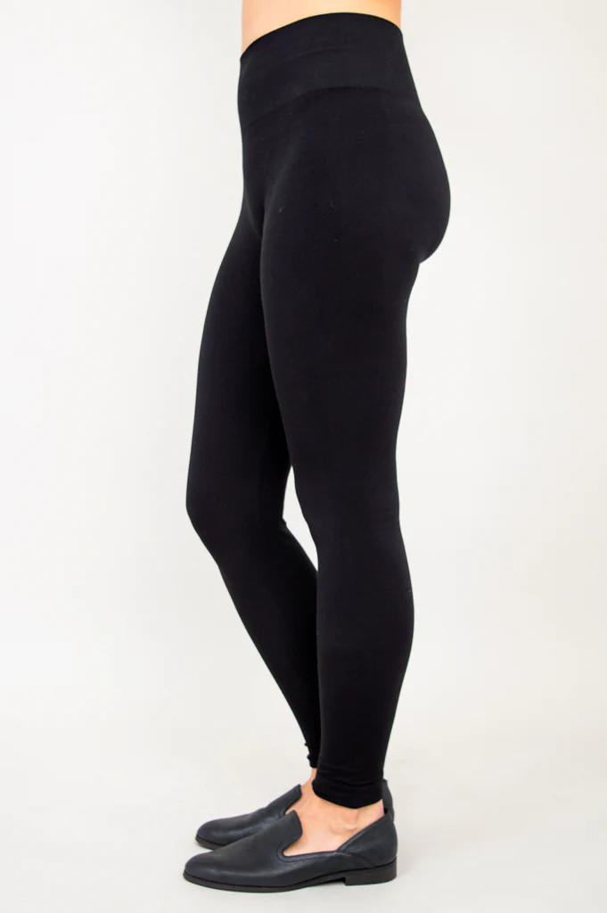 Seamless Leggings, Black, Bamboo- Final Sale - Image 5