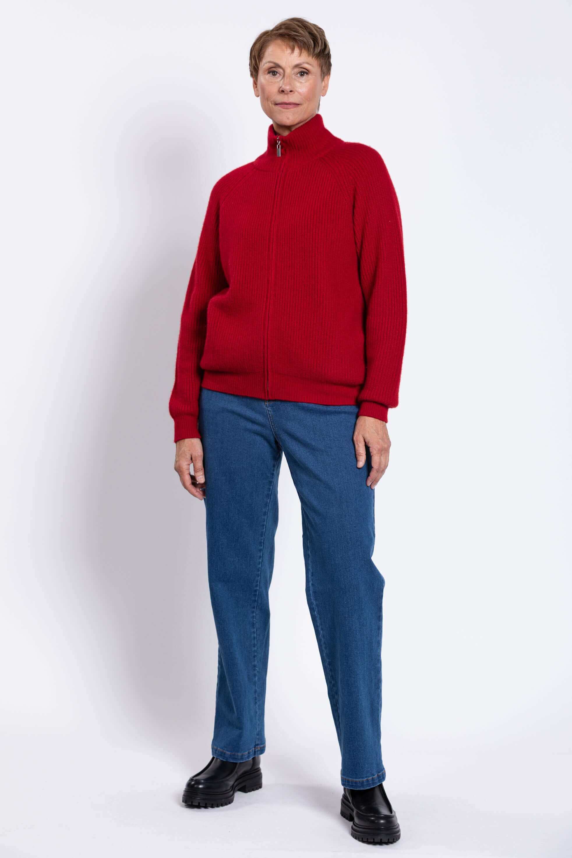 Shalamar Sweater, Red, Wool Cashmere - Image 2