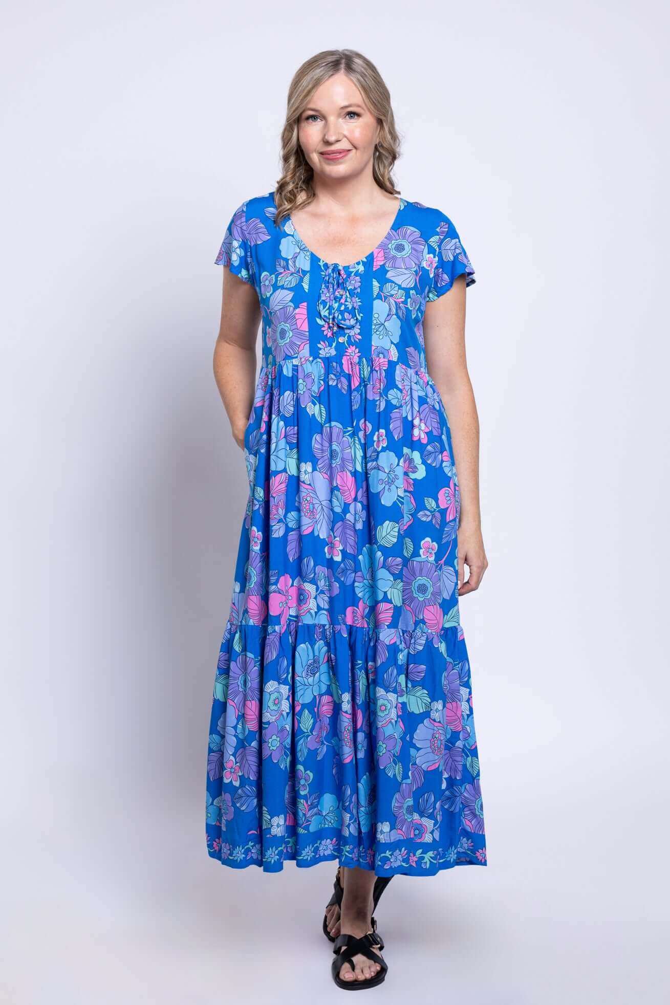 Sharpie Long Dress, Flora Splash - Image 2