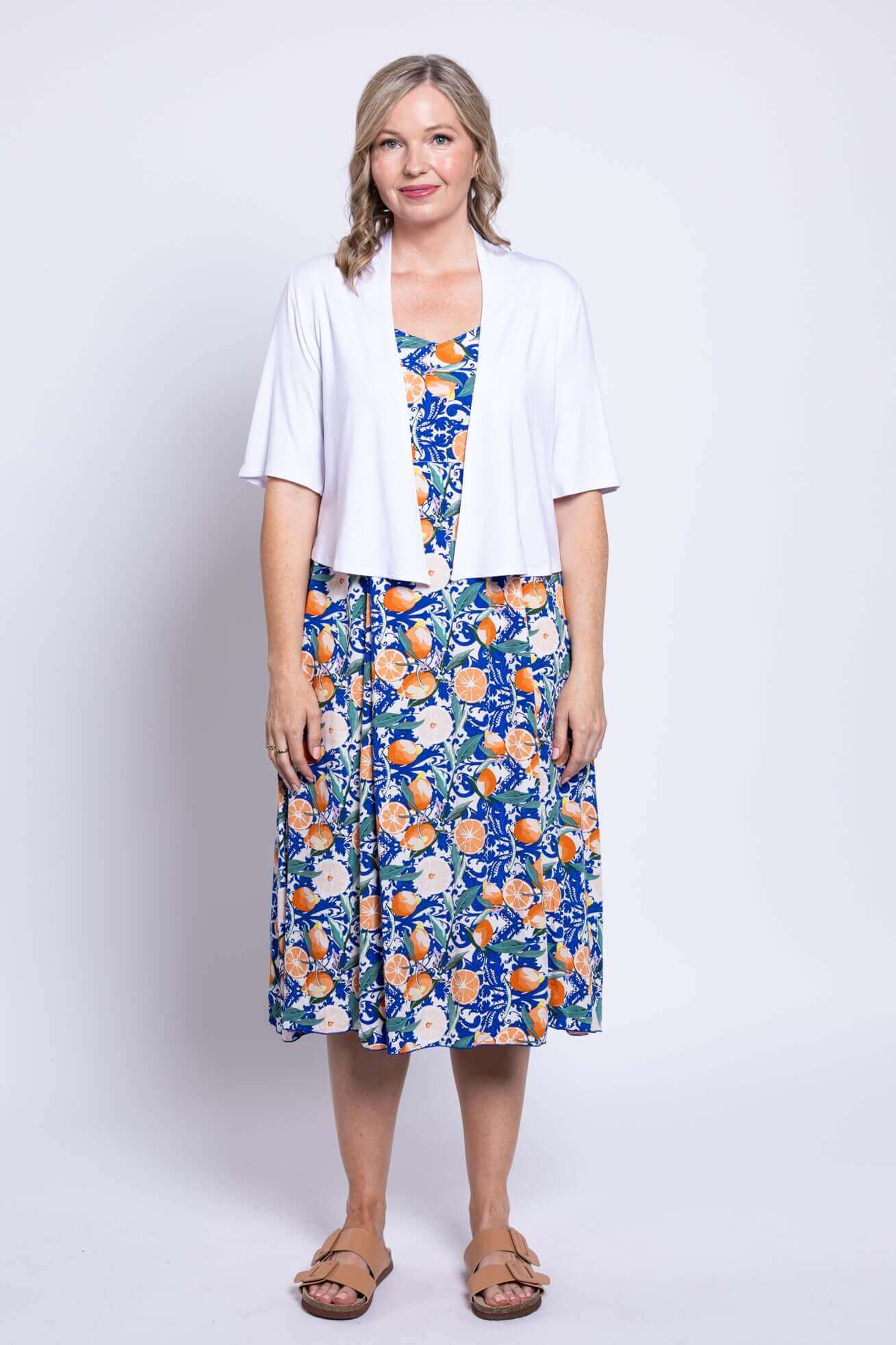 Shauna Dress, Blue Citrus - Image 4