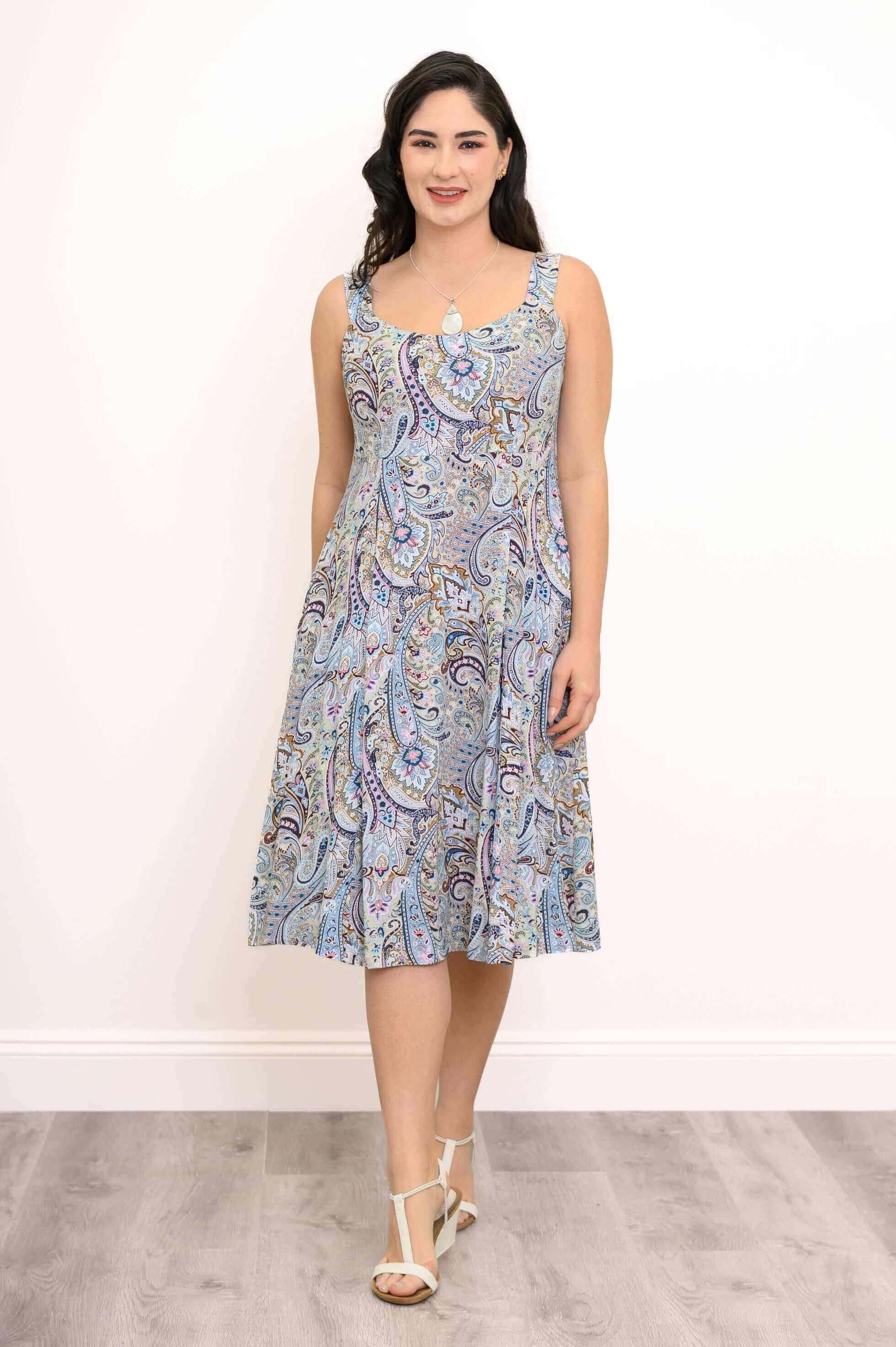 Shauna Dress, Denim Parade, Linen Bamboo - Image 2
