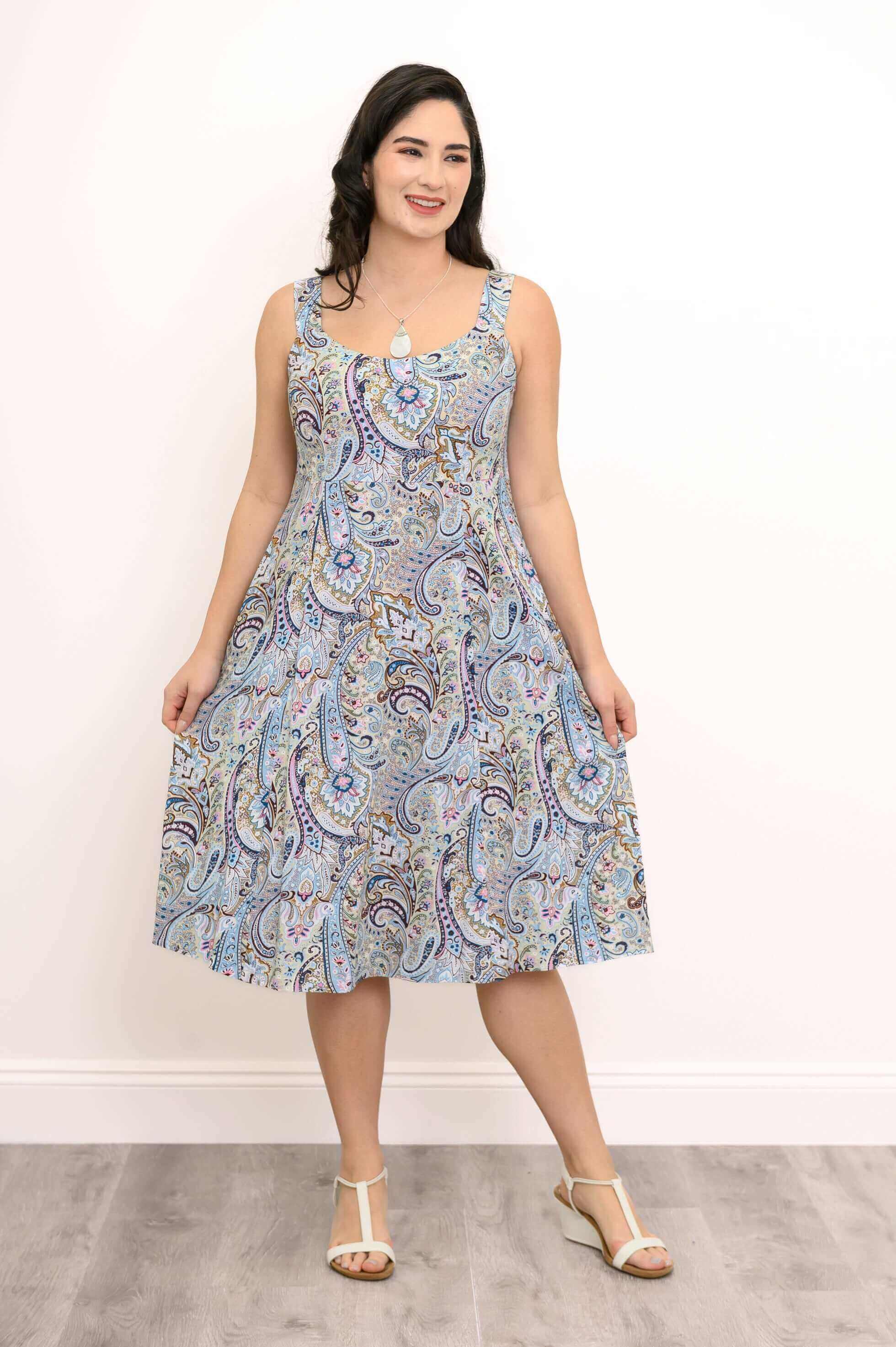 Shauna Dress, Denim Parade, Linen Bamboo - Image 3