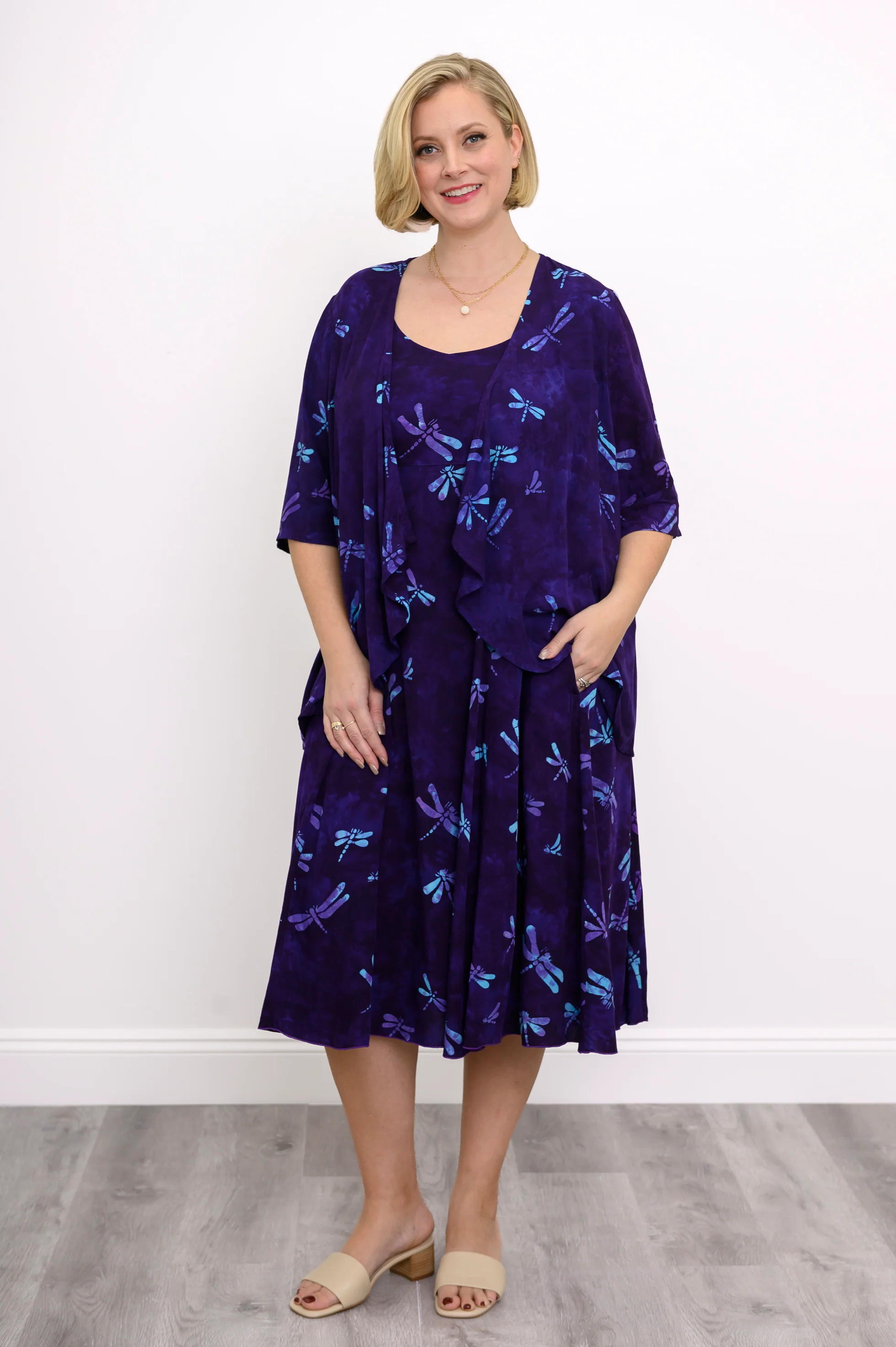 Shauna Dress, Purple Dragonfly - Image 3