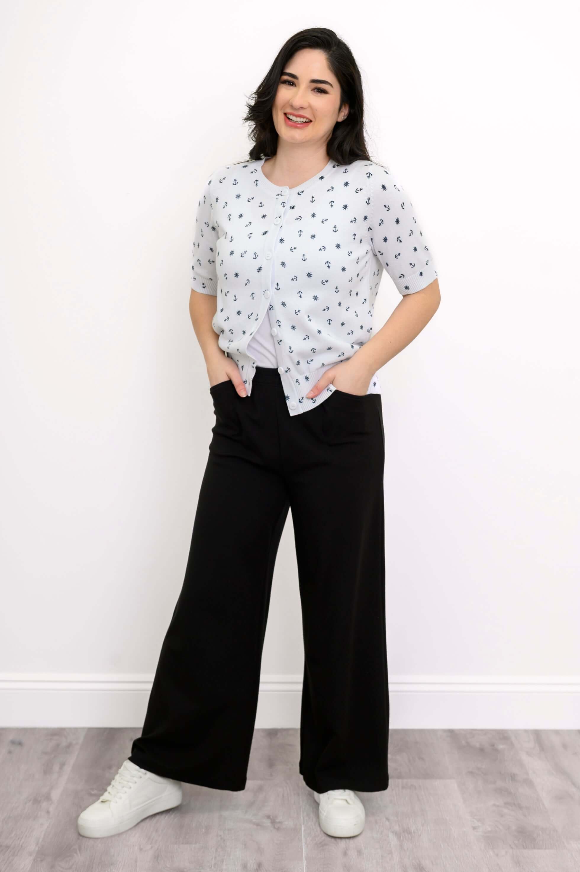 Shen Cardigan, White Anchor, Cotton - Image 4