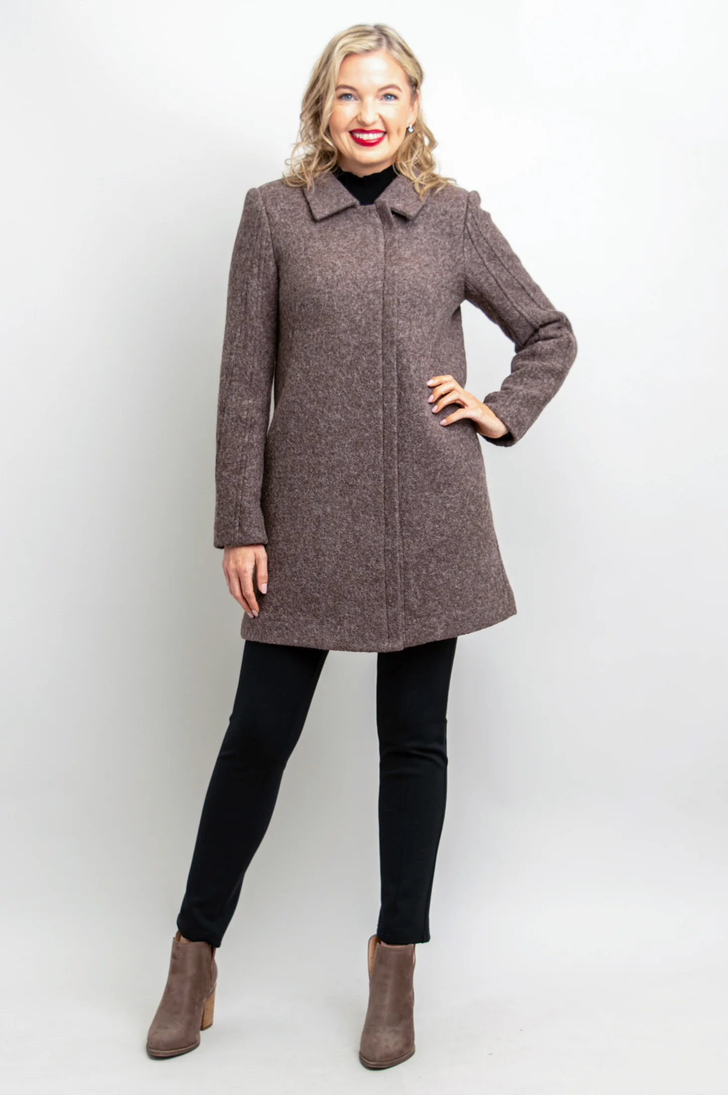Sidney Coat, Mocha, Boiled Wool - Final Sale - Image 10