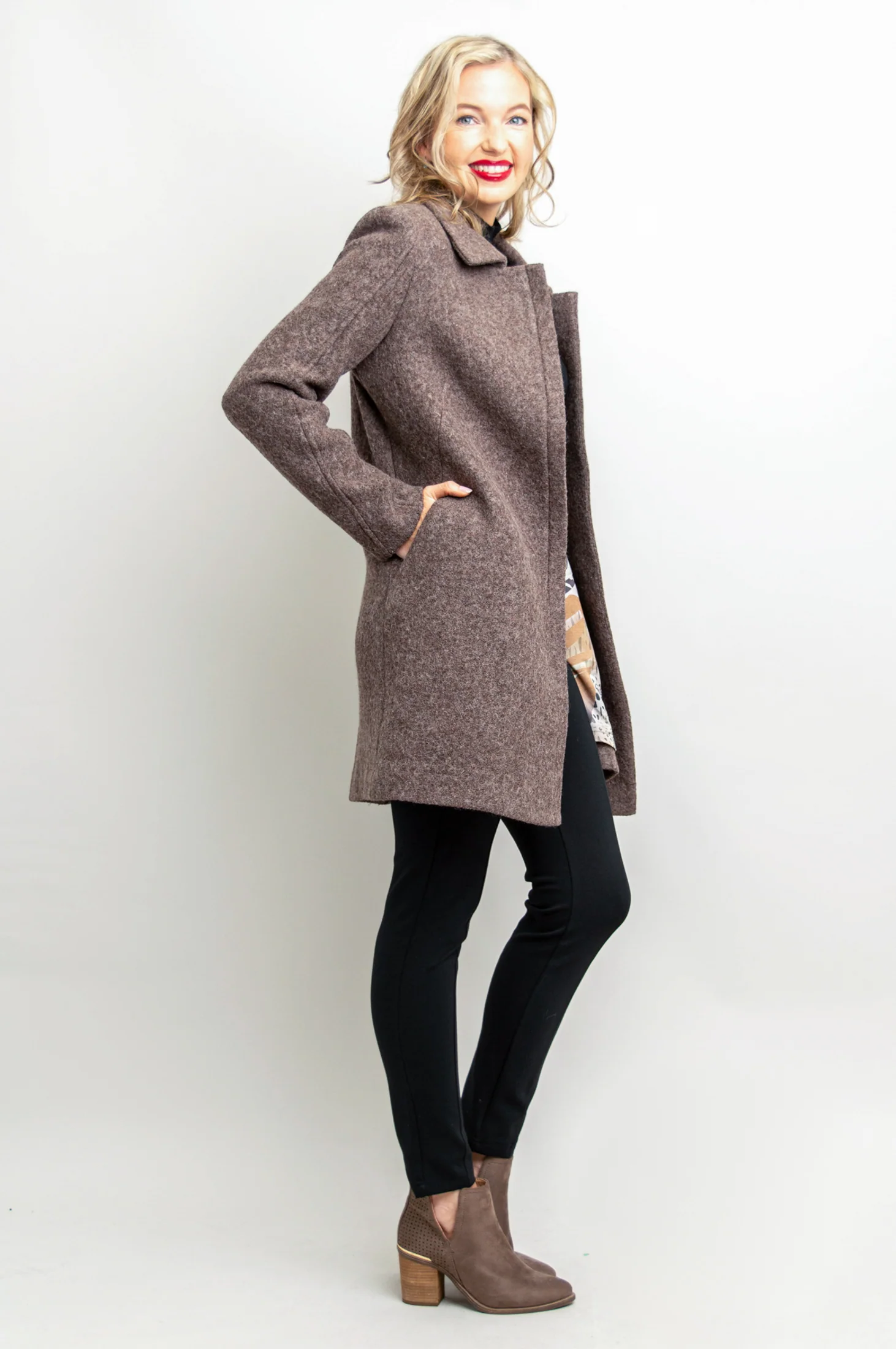 Sidney Coat, Mocha, Boiled Wool - Final Sale - Image 11