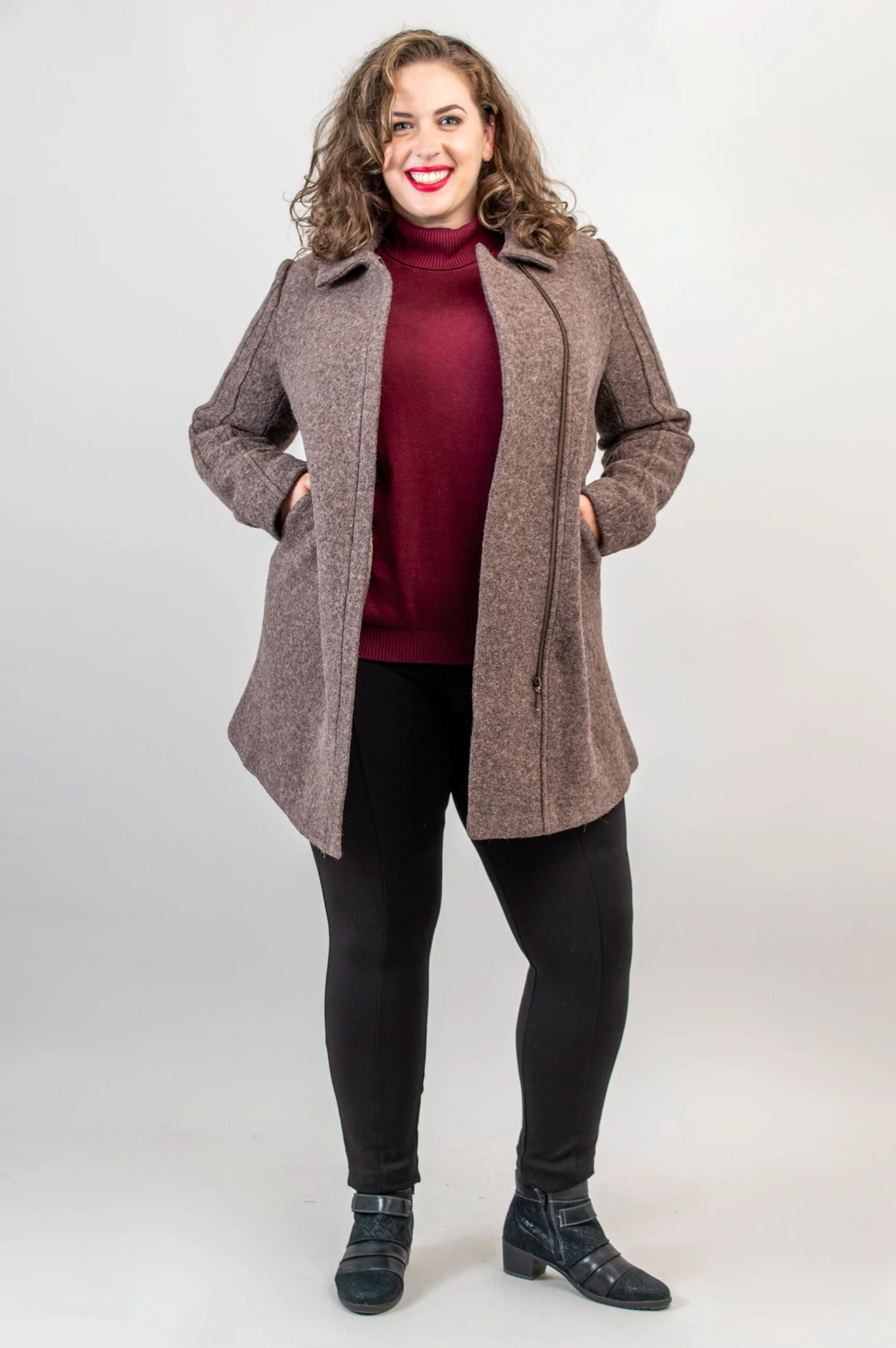 Sidney Coat, Mocha, Boiled Wool - Final Sale - Image 3