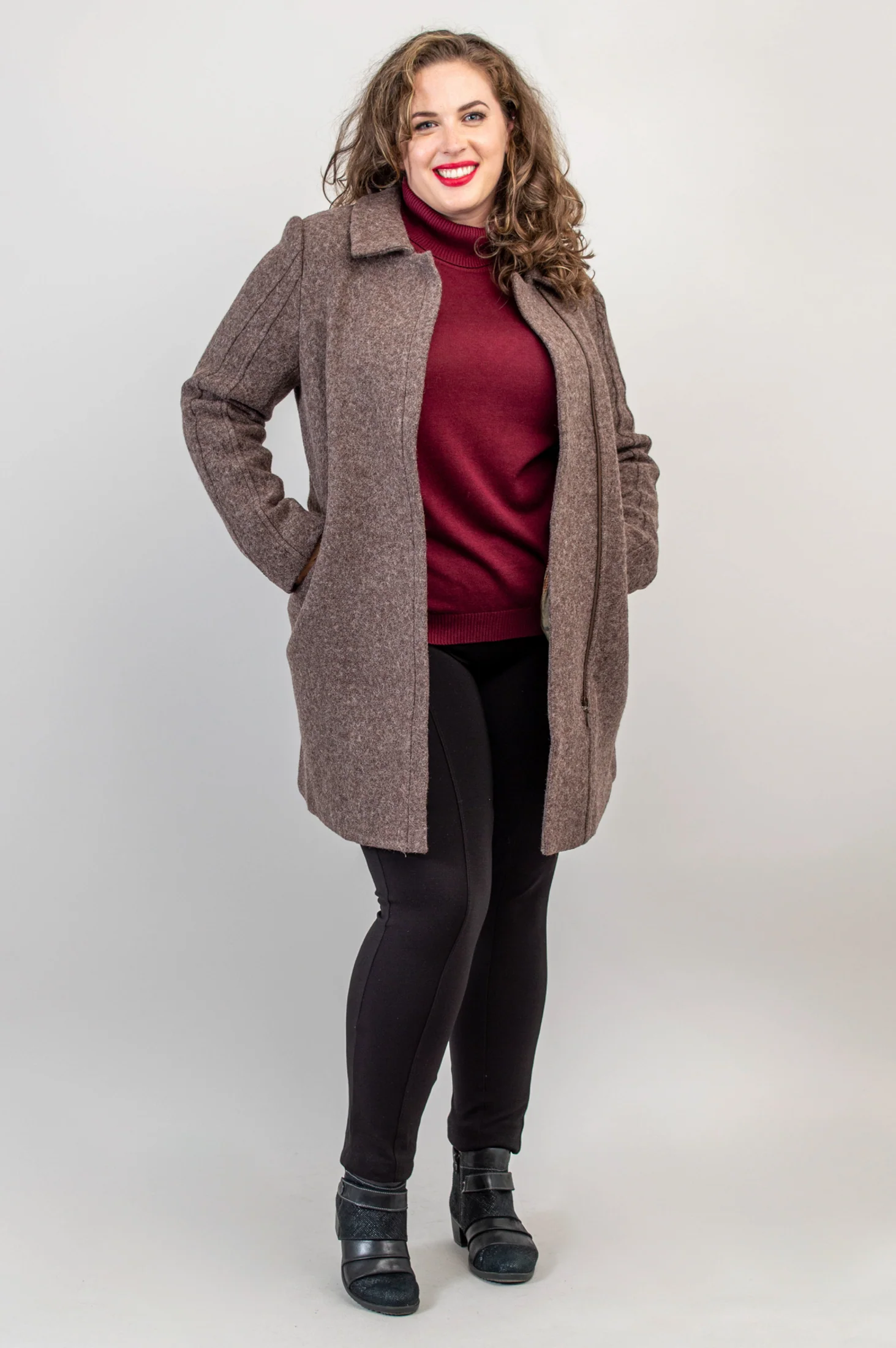 Sidney Coat, Mocha, Boiled Wool - Final Sale - Image 5
