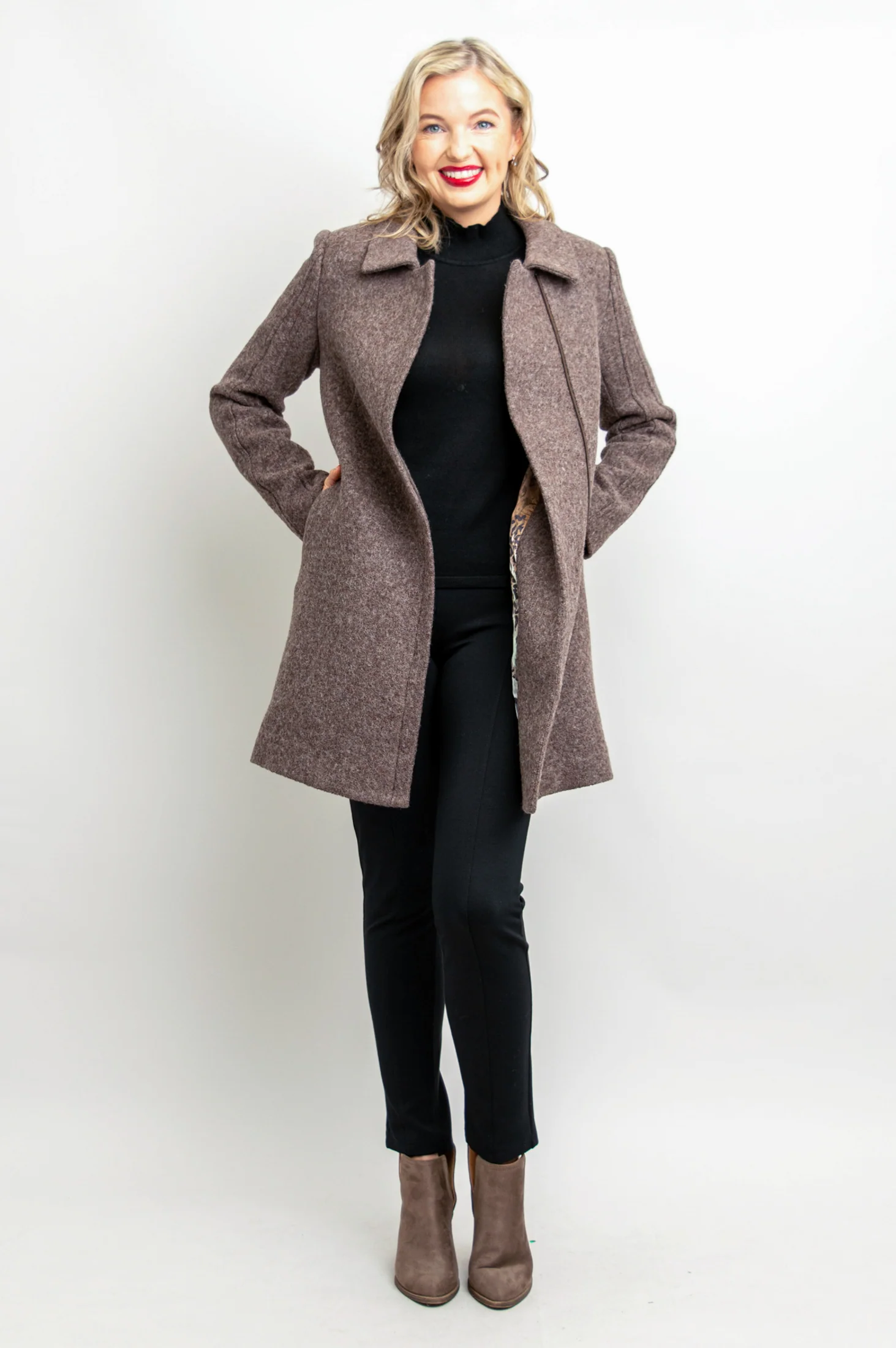 Sidney Coat, Mocha, Boiled Wool - Final Sale - Image 6