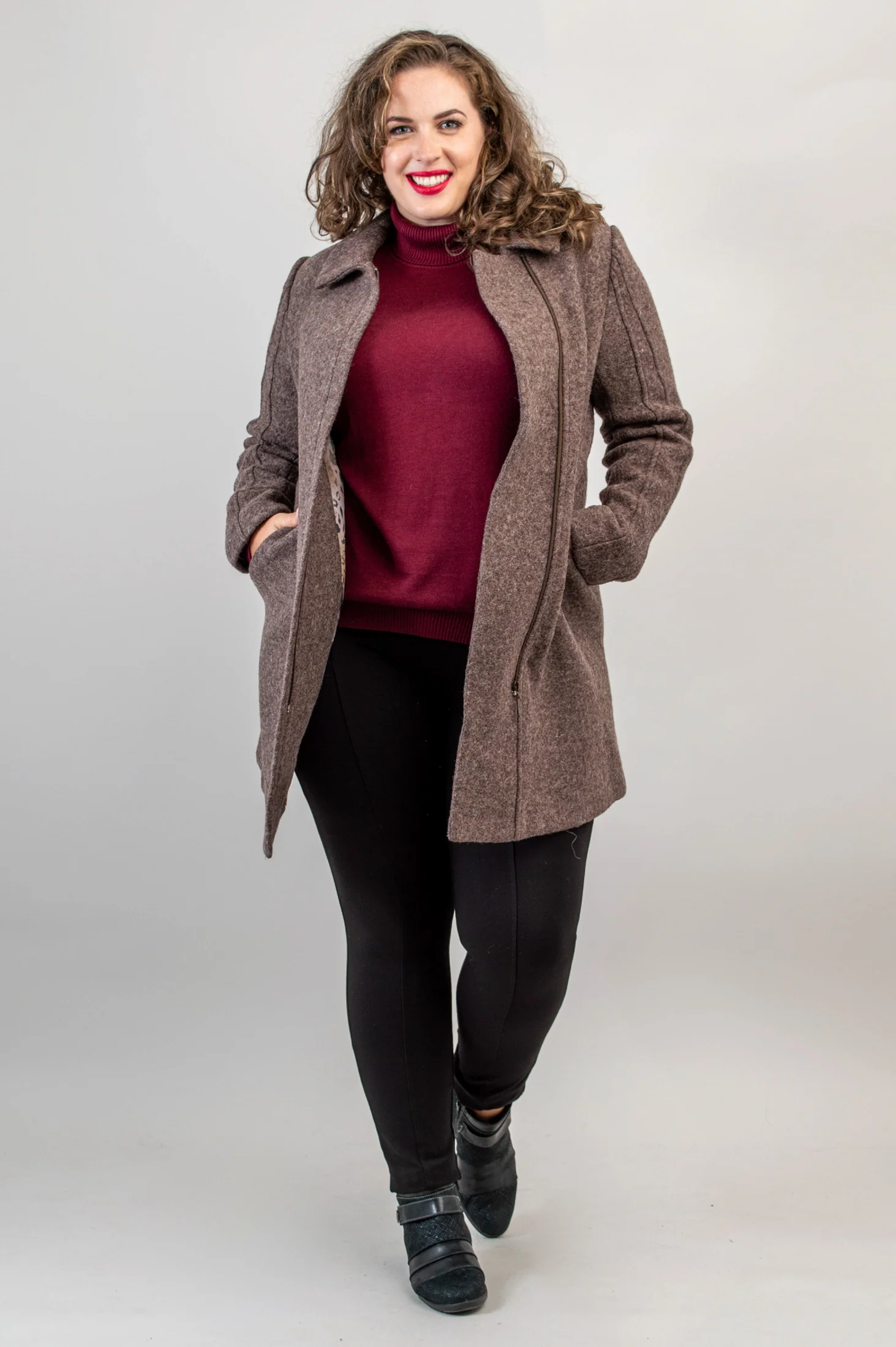 Sidney Coat, Mocha, Boiled Wool - Final Sale - Image 7
