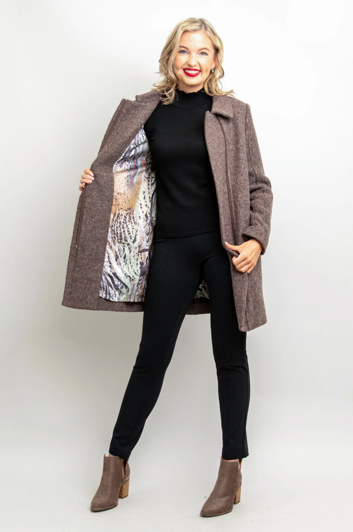 Sidney Coat, Mocha, Boiled Wool - Final Sale - Image 8