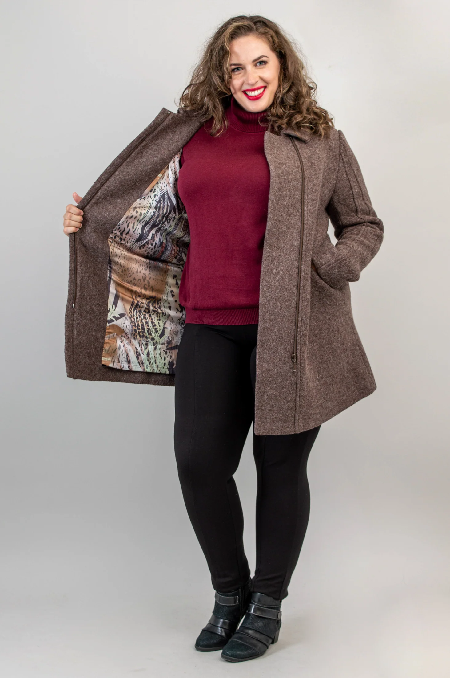 Sidney Coat, Mocha, Boiled Wool - Final Sale - Image 9
