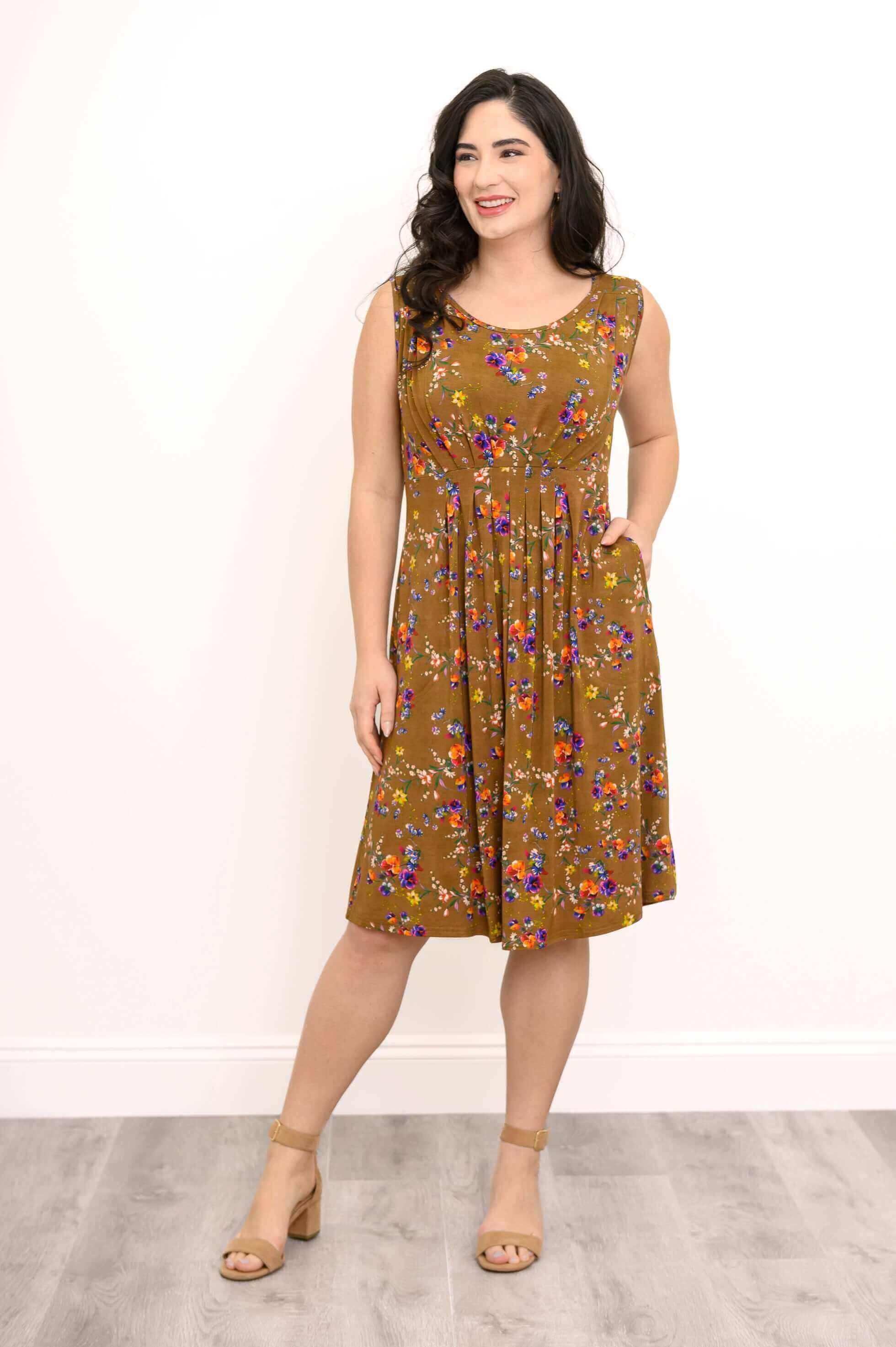 Sidney Short Dress, Sand Pansy, Bamboo - Image 3