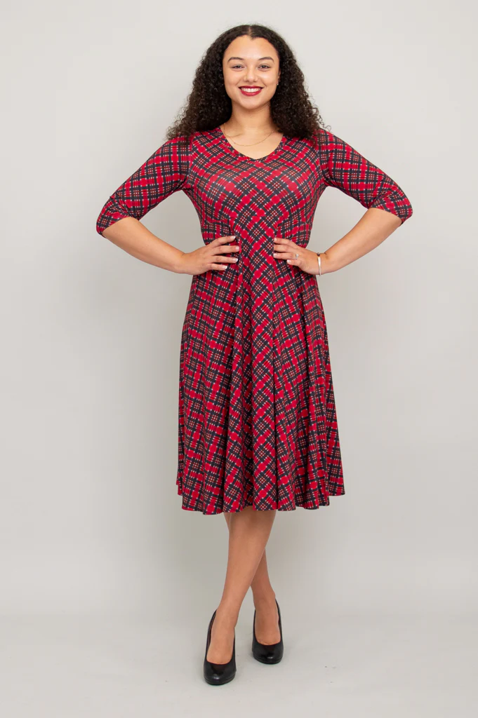Soul Dress, Cherry Plaid, Bamboo - Final Sale - Image 3