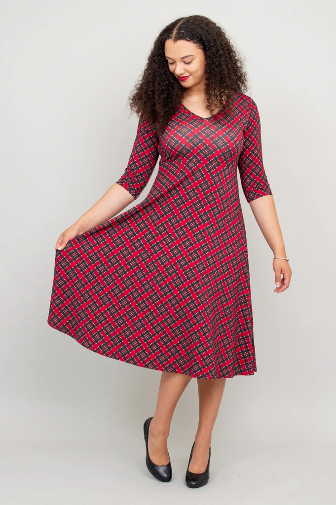 Soul Dress, Cherry Plaid, Bamboo - Final Sale - Image 4