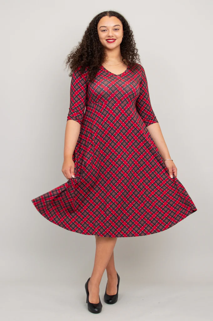 Soul Dress, Cherry Plaid, Bamboo - Final Sale - Image 6