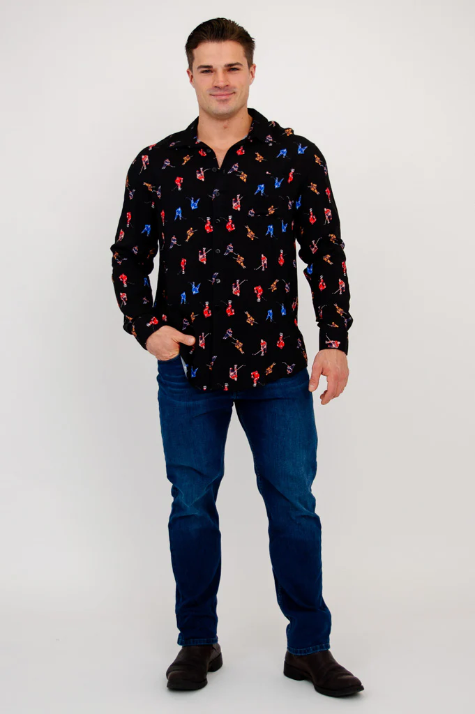 Stephano Shirt, Hockey, Woven Bamboo - Image 2