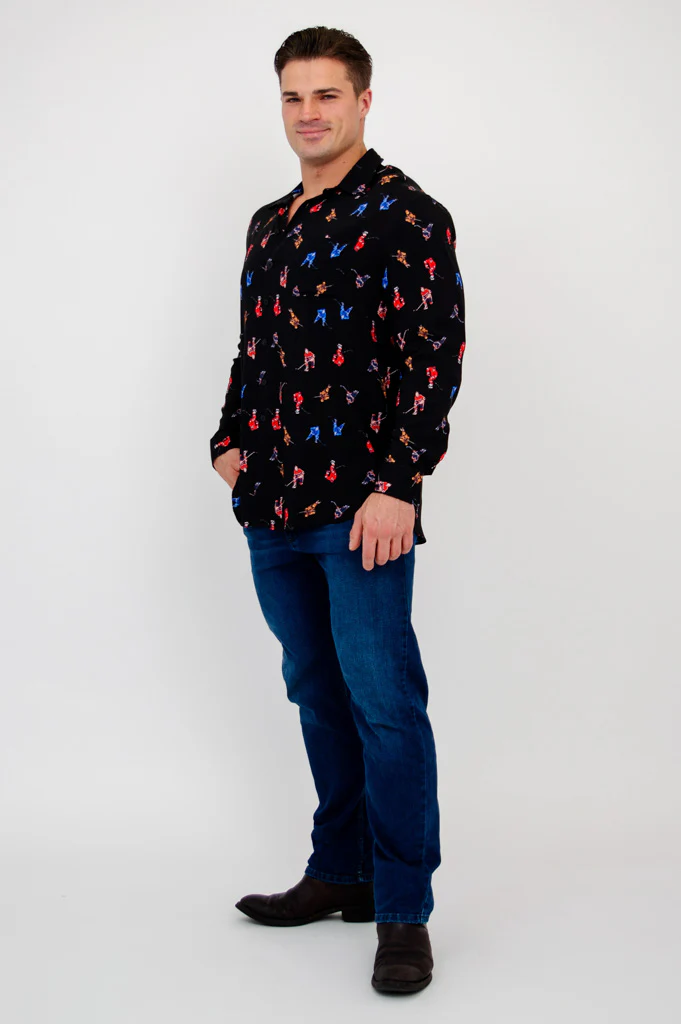 Stephano Shirt, Hockey, Woven Bamboo - Image 3