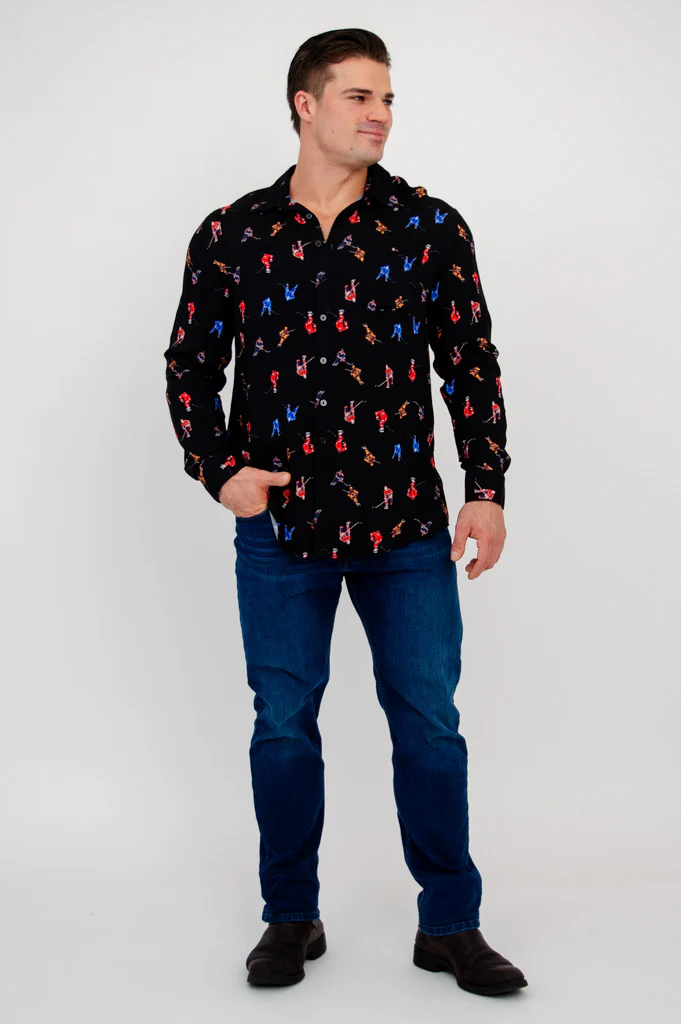 Stephano Shirt, Hockey, Woven Bamboo - Image 4