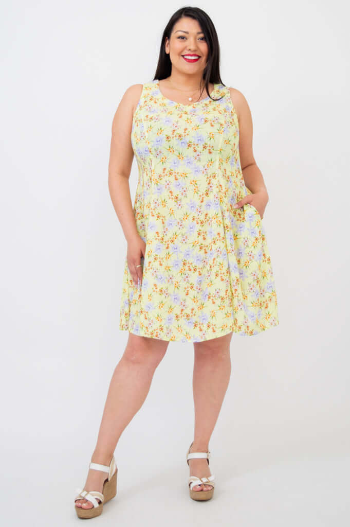 Sweet Sara Dress, Brilliant, Linen Bamboo - Final Sale