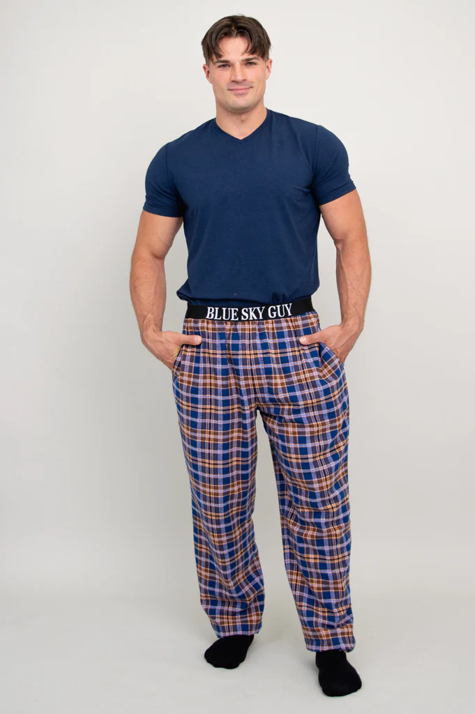 Tanner Pant, Blue Plaid, 100% Cotton - Image 2