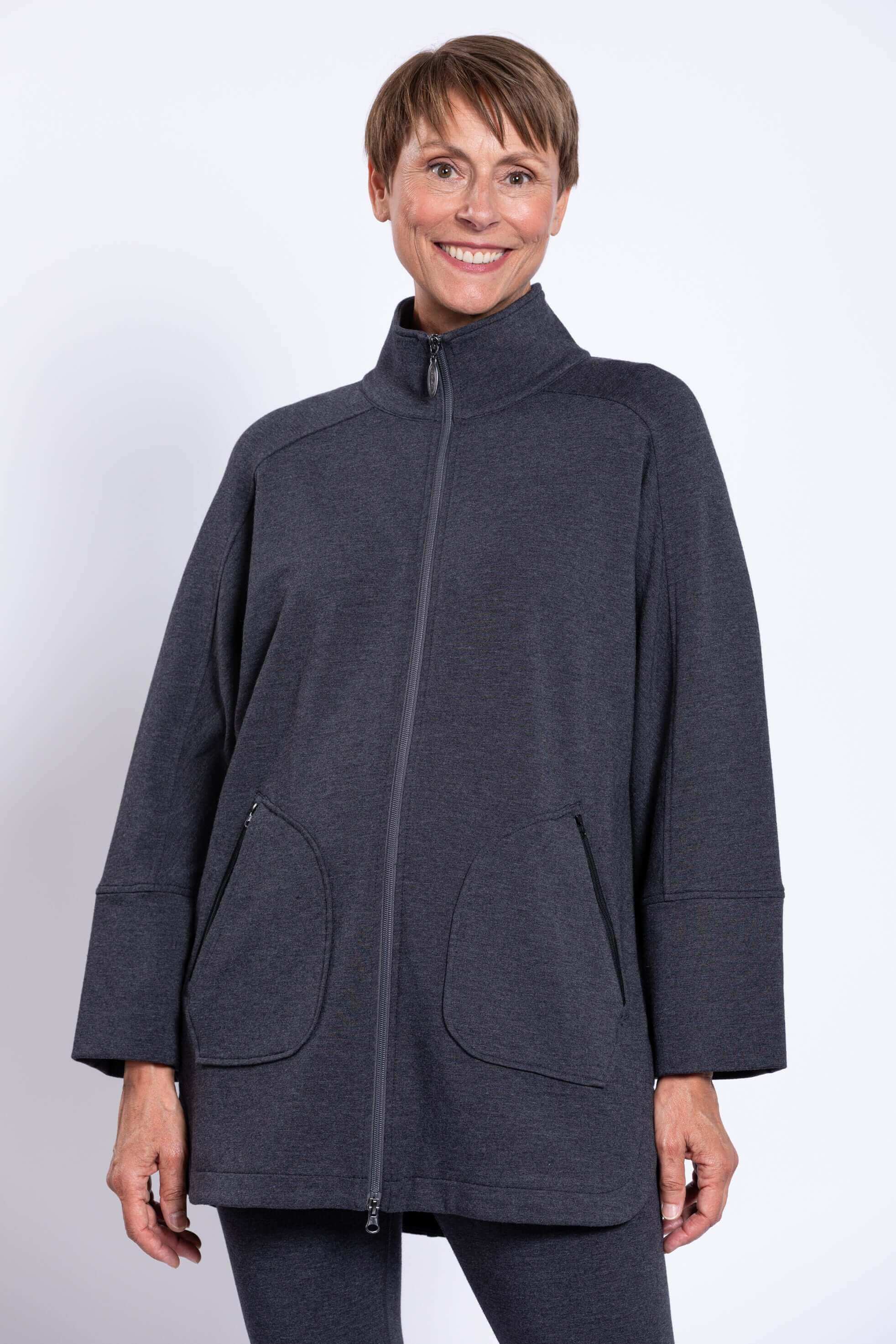Taran Jacket, Graphite, Bamboo Fleece - Image 4