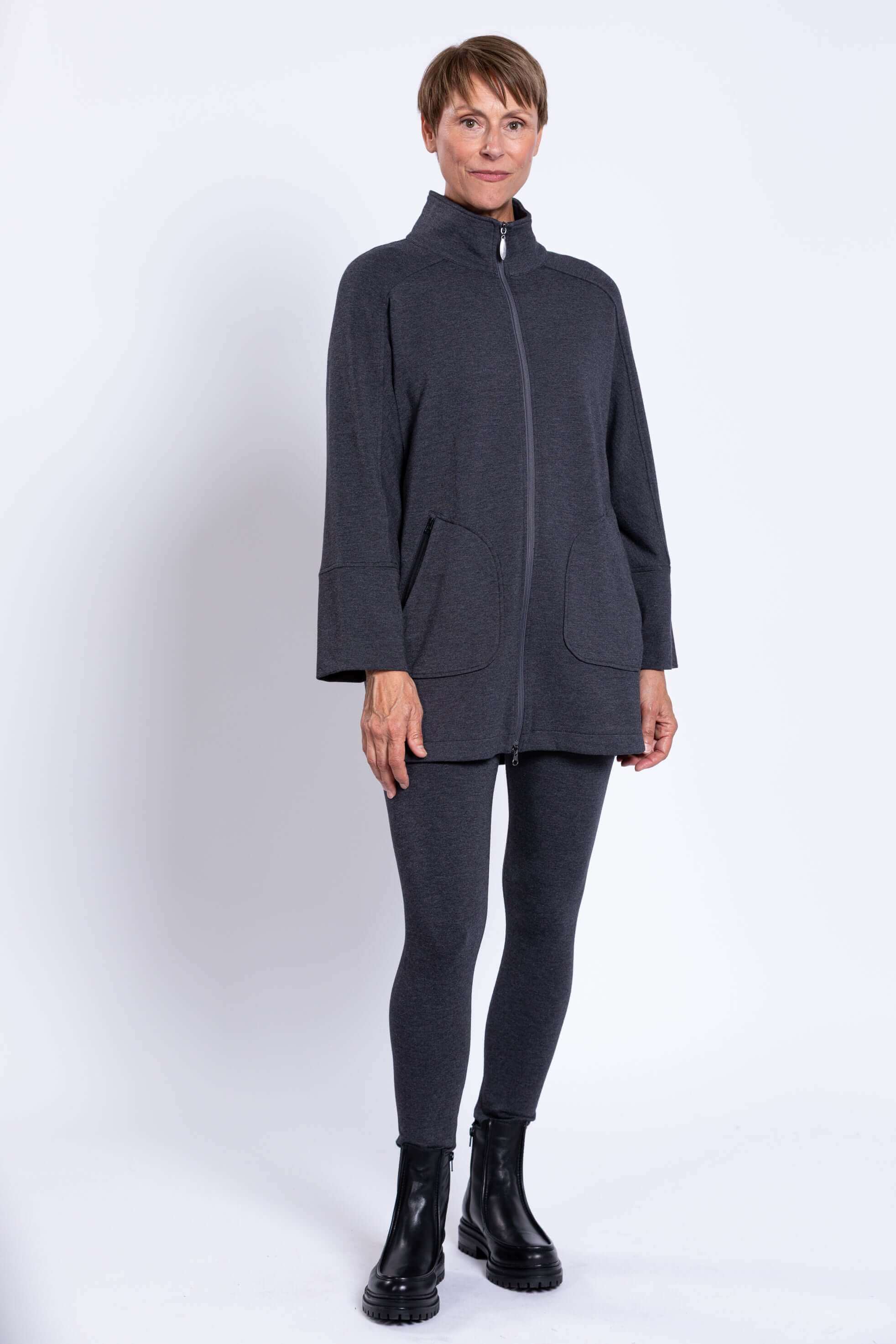 Taran Jacket, Graphite, Bamboo Fleece - Image 5