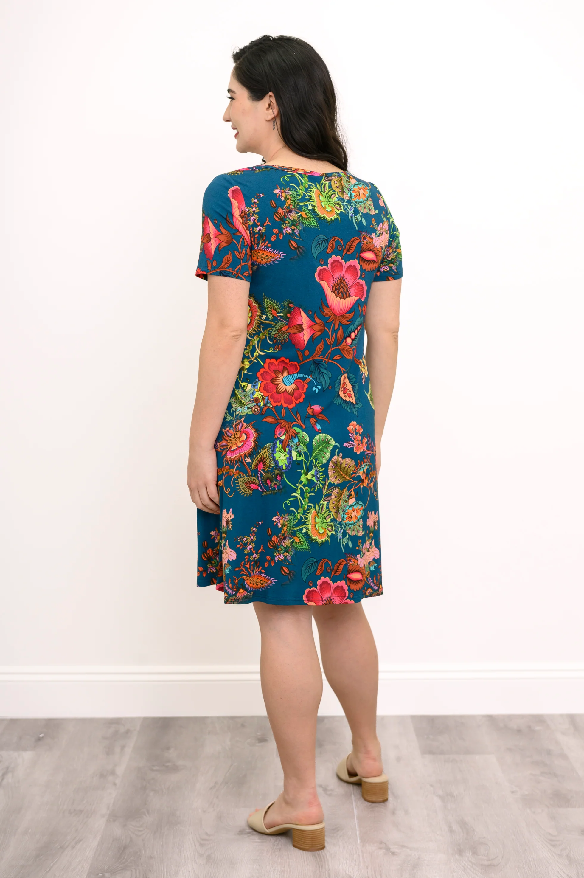 Tee Dress, Teal Fantasy, Bamboo - Image 5